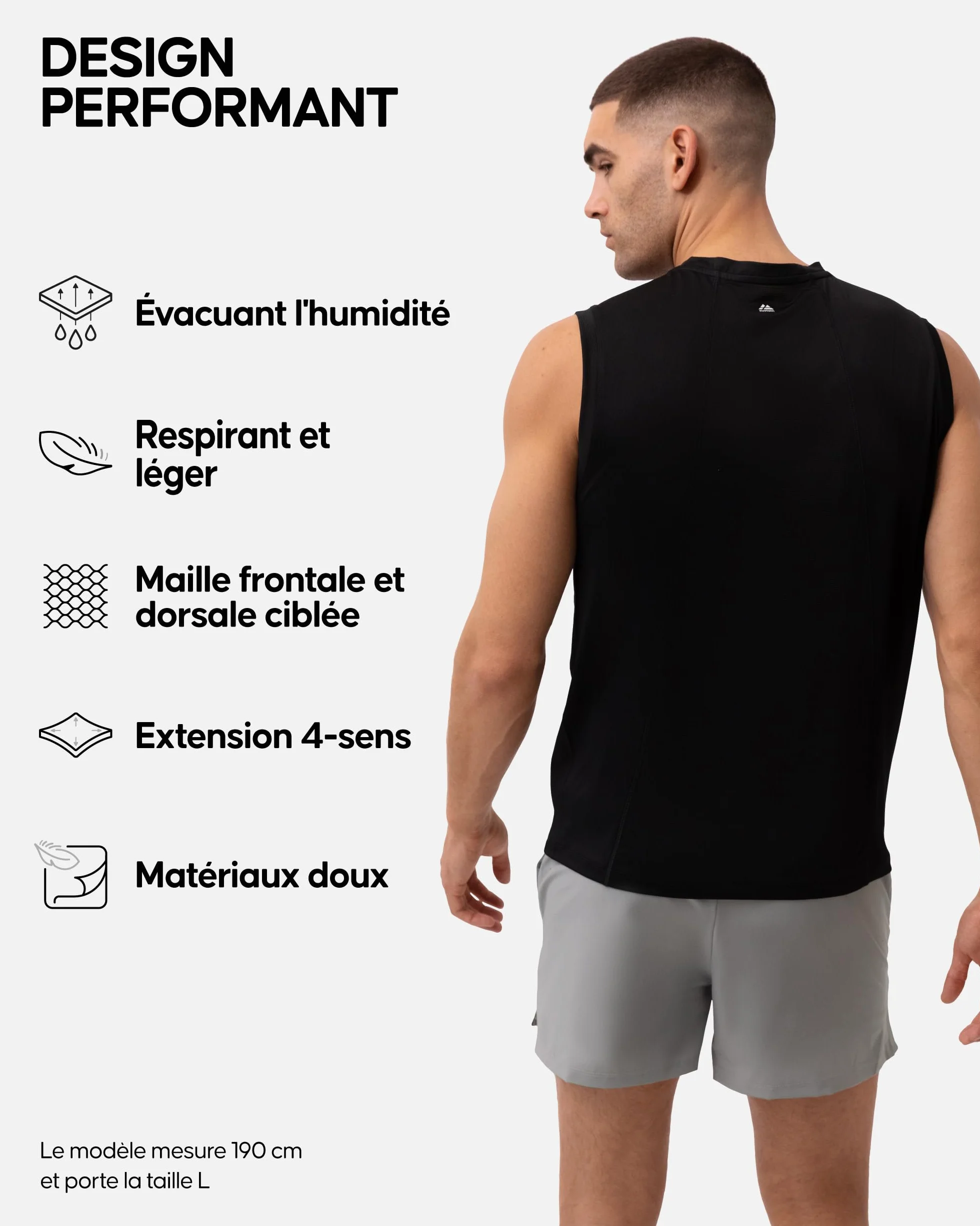 DANISH ENDURANCE Débardeur de Sport, Gilet de Course, sans Manches, pour Hommes, Lot de 1 ou 2 - T-Shirt Homme sans Manches