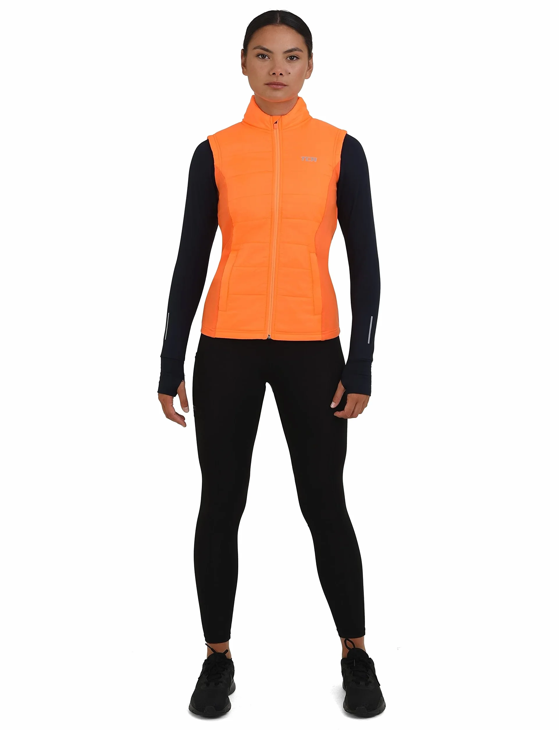 TCA Gilet Bodywarmer Léger Thermique Excel pour Femme et Filles Course à Pied, avec Poches Zippées