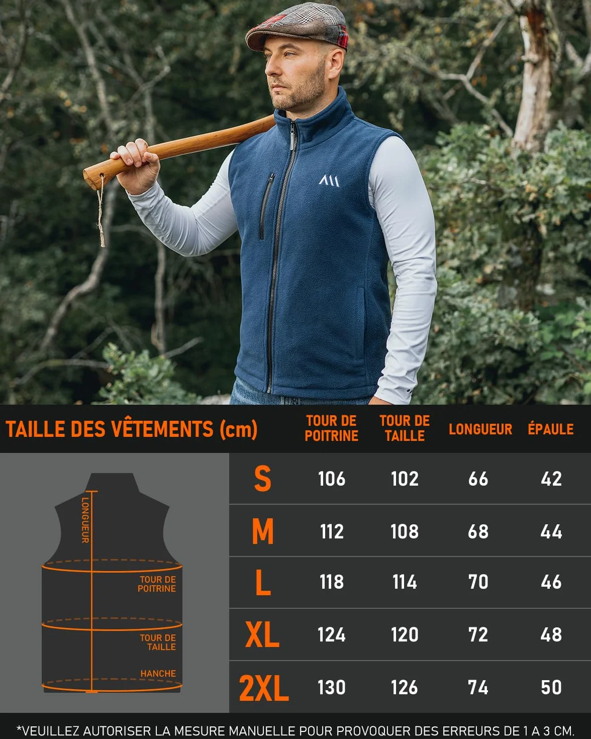 Veste Chauffante Homme Gilet Chauffant avec Batterie Incluse 6 Zones Chauffage Rapide