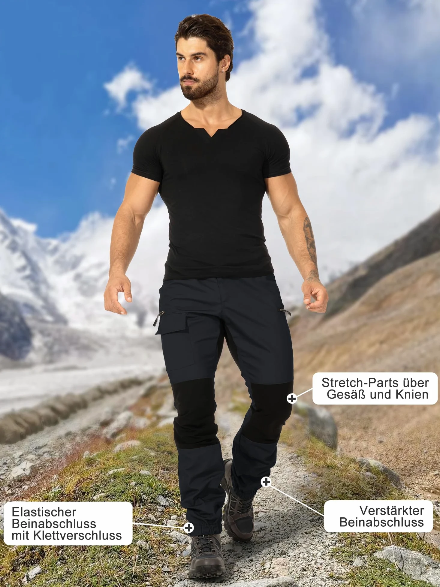 yeyity Pantalon de randonnée pour homme, robuste, respirant, durable, pantalon tactique, pantalon de travail, pour les activités de plein air et les travaux en extérieur
