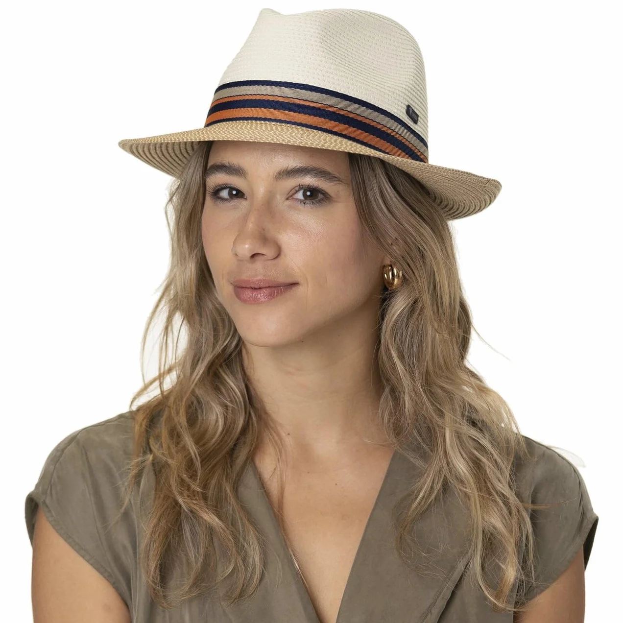 Chapeau Bogart Multicolore en Paille Fabrique en Italie Homme