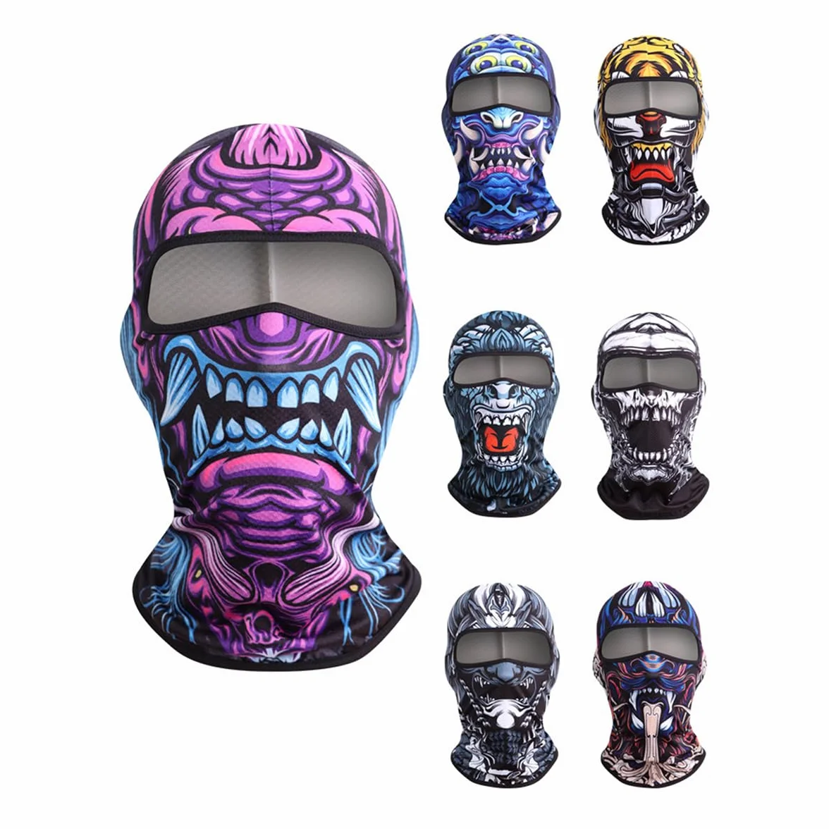 Cagoule d'été pour homme et femme - Respirante - Avec imprimé tête de mort - Masque de moto - Masque de ski - Coloré #1