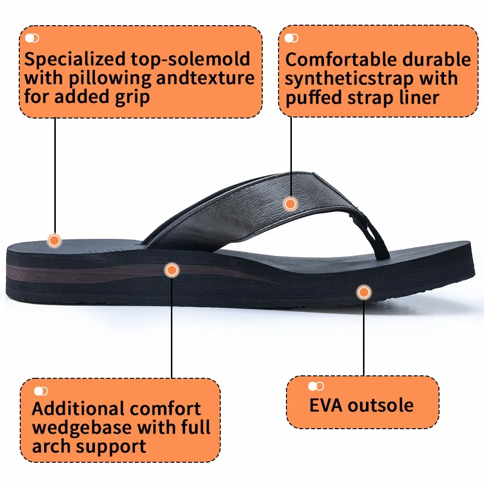 Tongs Hommes Flip Flop Plage d'été Orthopedic Support
