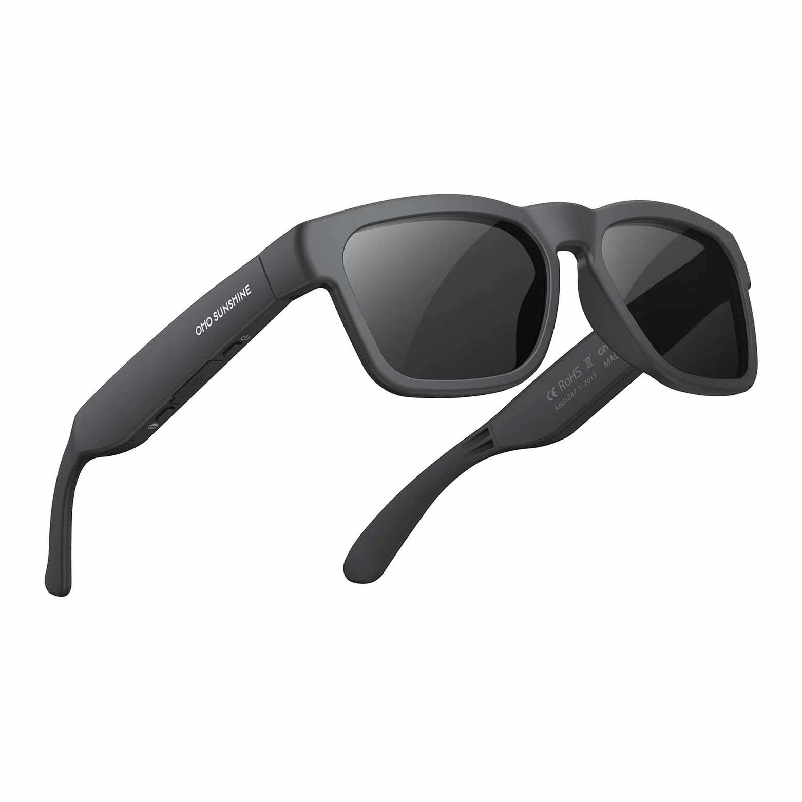 OhO sunshine Bluetooth Audio Sunglasses, Lightweight Open Ear Sport Glasses, 10H Playtime, UV400 ANSI Z87.1, Water Resistant with Voice Control