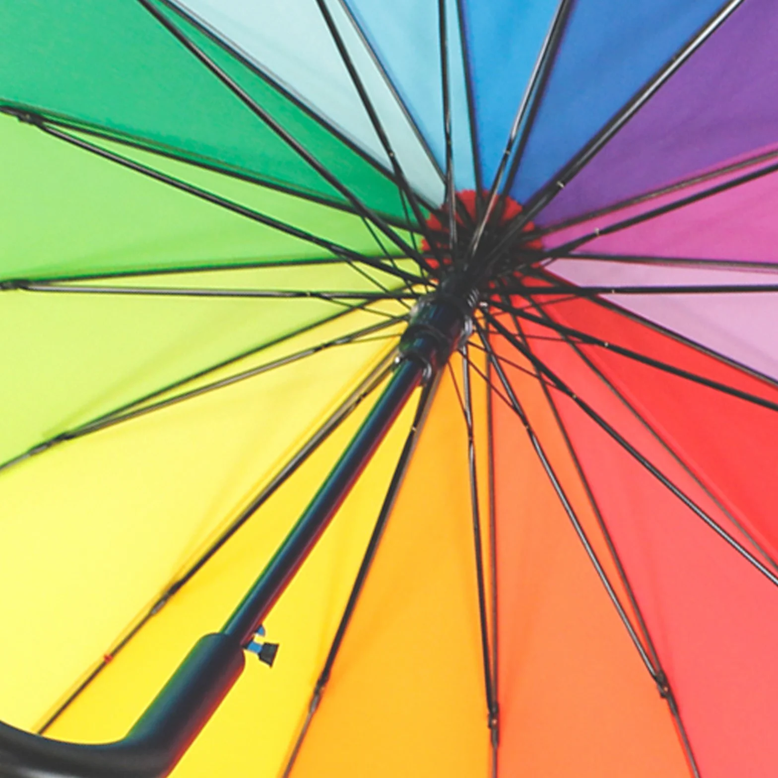 iX-brella Long parapluie de qualité 16 parties résistant aux tempêtes 1 m de diamètre Arc-en-ciel