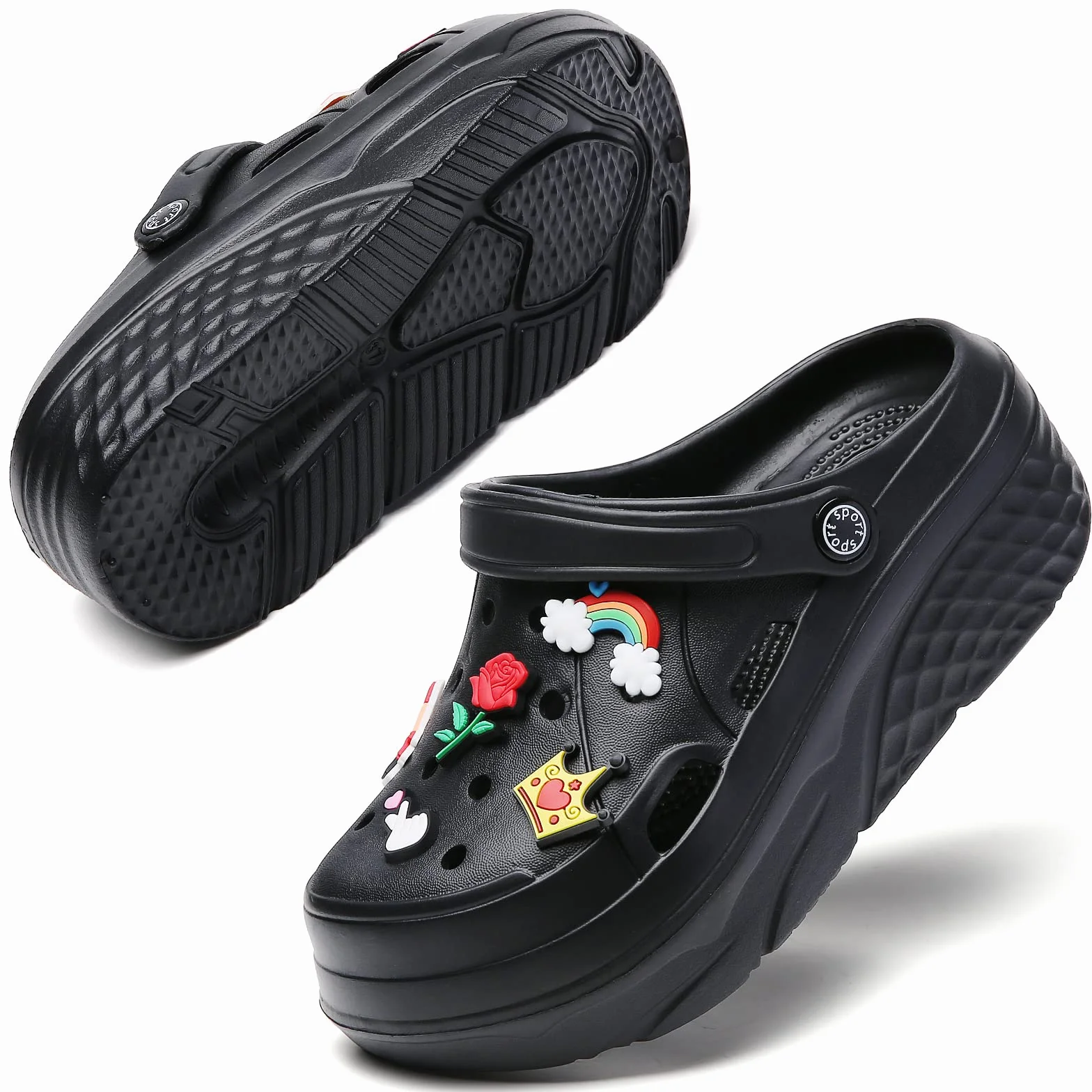 Gardener Sabots à plateforme pour femme - Légères - Slides - Chaussures de jardin