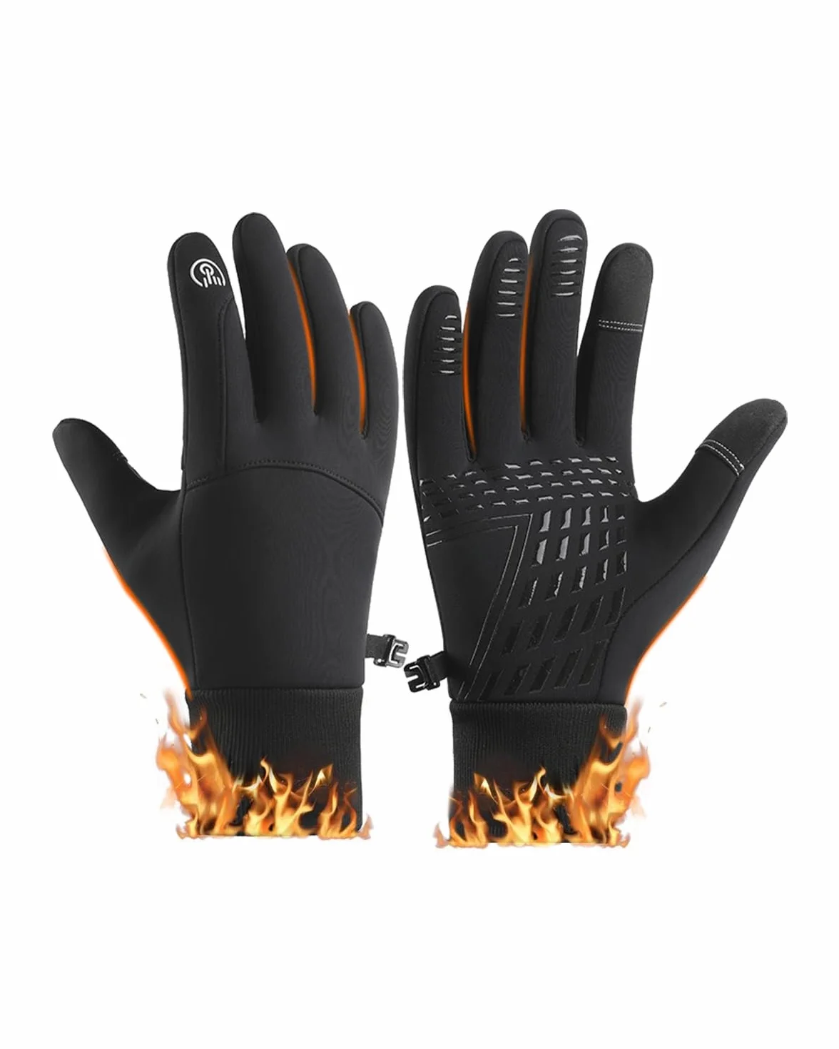 Victoper Gants Vélo Hiver Homme, Chauds, Imperméables et Coupe-Vent, avec Fonction Tactile et Paume Antidérapante, Idéals pour Cyclisme, Course, Randonnée et Activités Extérieures en Hiver – Taille M