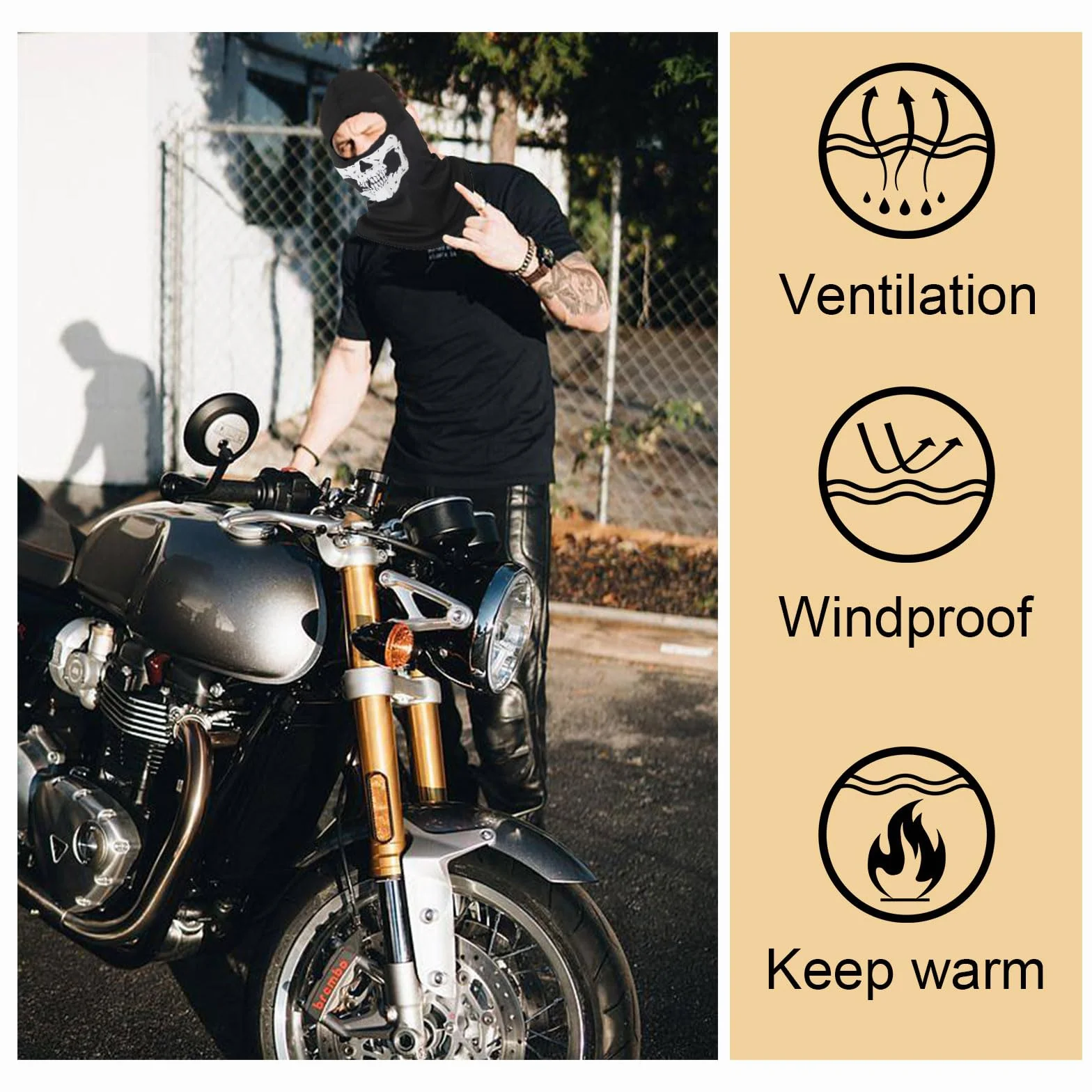 EUPSIIU 3 Pièces Cagoule Ghost Cagoule Moto Cagoule Skull Cagoule Ghost Masque Ghost Imprimez Masque Balaclava Ghosts Skull Masque Full Face Masque Balaclava Call of Duty Ghost, Taille unique