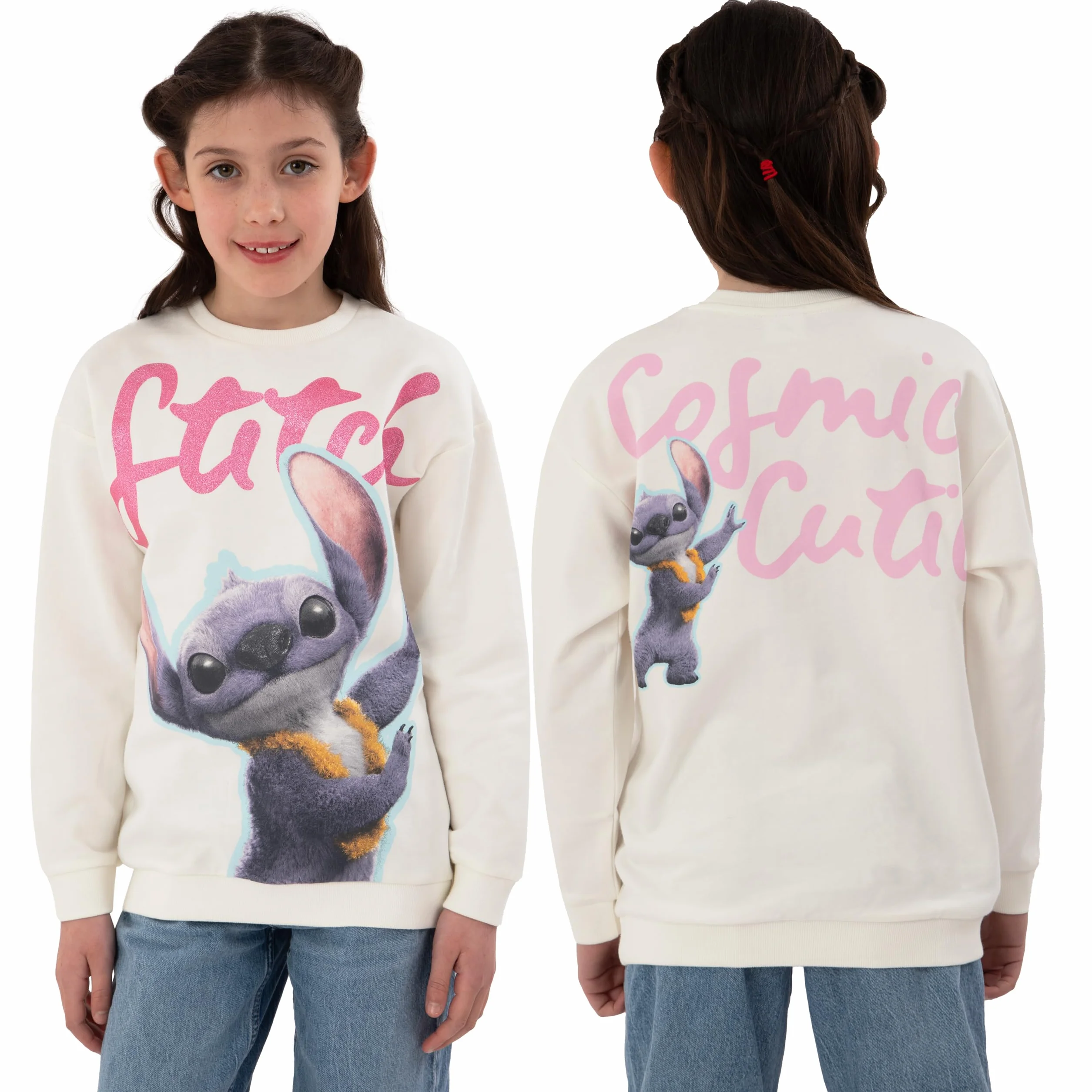 Disney Sweat Fille, Sweat en Coton Lilo Et Stitch, Pull Fille A Manches Longues, Vêtements Stitch