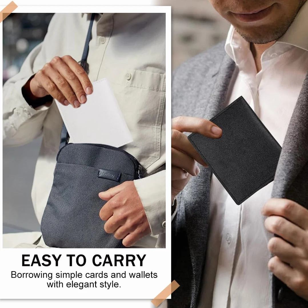 Porte-cartes de crédit homme Porte-cartes 2 pièce, peut contenir 8 cartes, porte-cartes portefeuille ultra-mince, portefeuille noir pour hommes et femmes, pratique，RFID