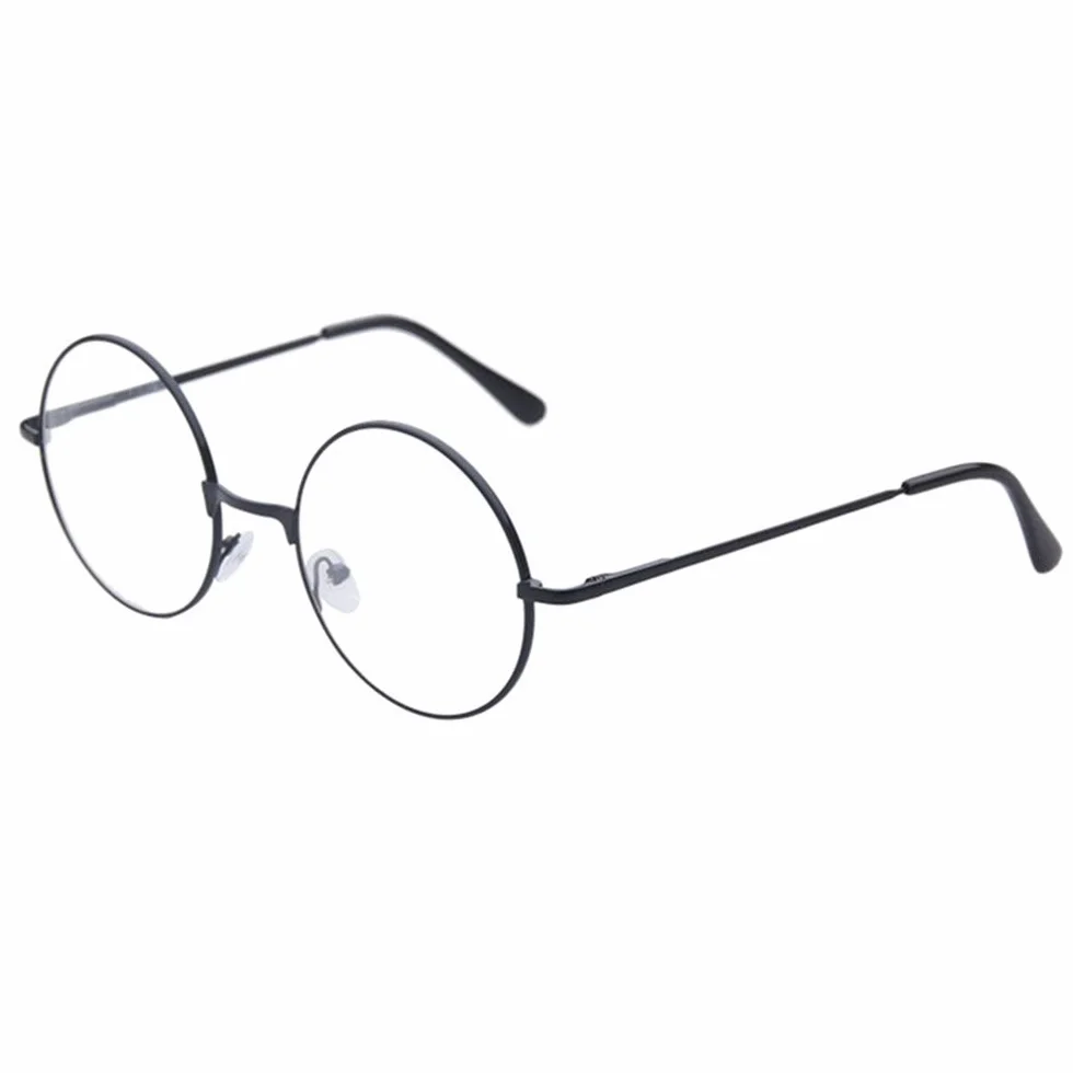 TRIXES Lunettes rondes unisexes noires – Costume de magicien – Style rétro années 60 – Verres transparents – Lunettes rondes pour déguisement – Lunettes classiques au design vintage