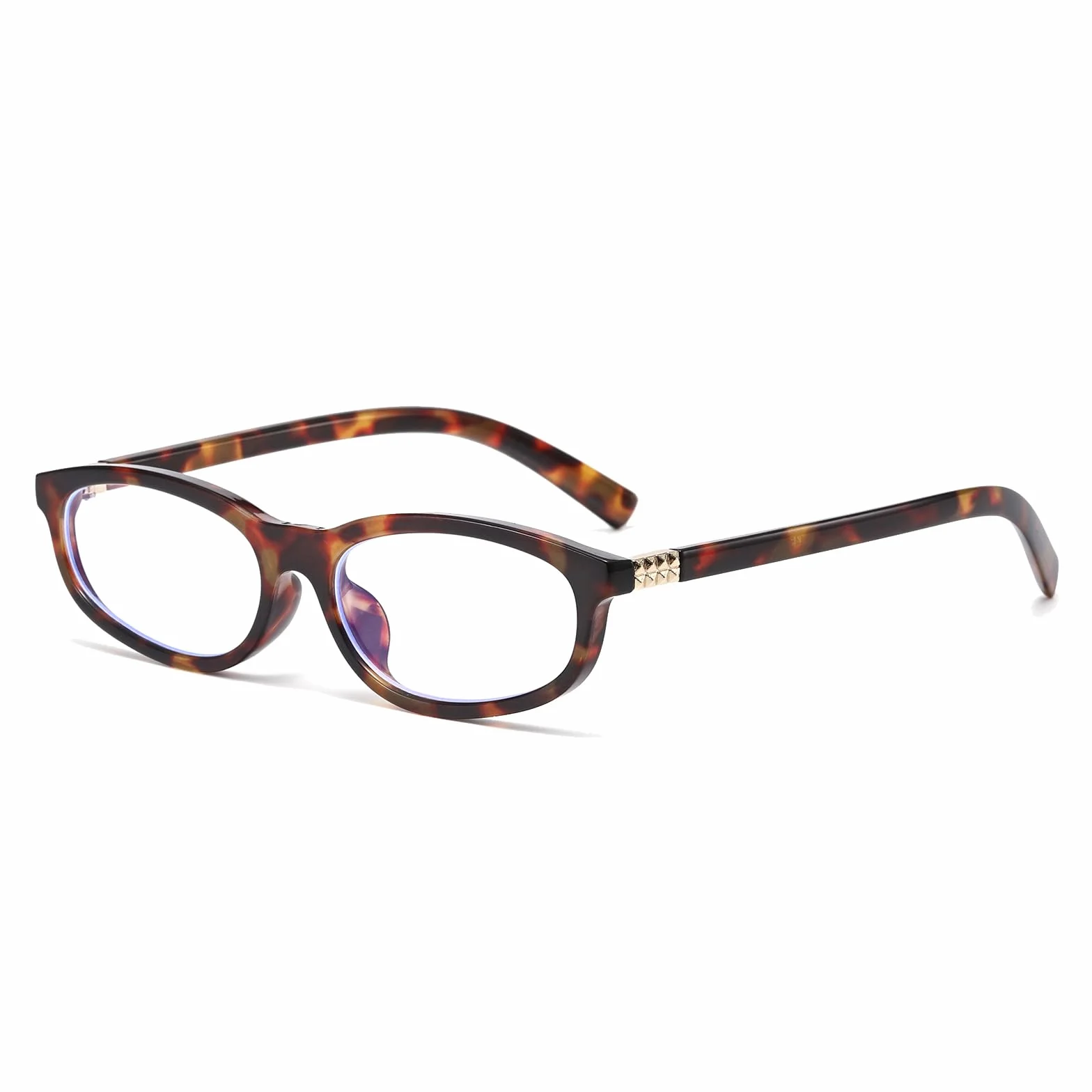 LJCZKA Lunettes Lumiere Bleue Ovale Femme Homme Petite Lunette Monture Rectangulaire Lunettes Annee 90 Anti-Fatigue pour Jeux, Texing et Lecture