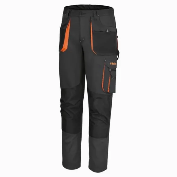 BETA 7860G Taille XS - Beta Easy Pantalon de travail léger, en tissu T/C, avec petites pièces poches et ruban adhésif, gris