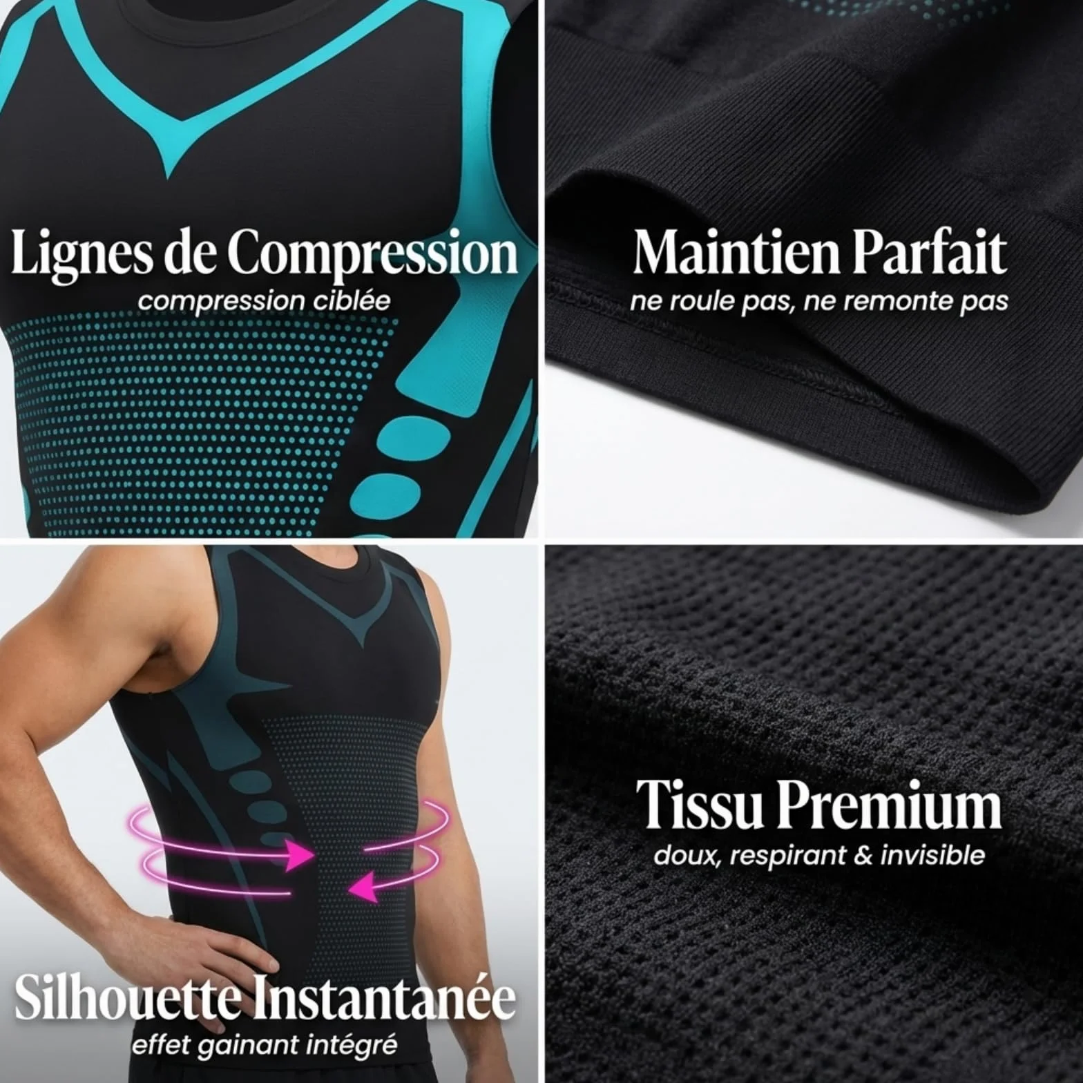 Lumoria Tshirt Ventre Plat 2.0,Lumoria Tee Shirt Perte De Poids,Veste Modelante Ionique Homme 2026,Taille Contrôle Ventre,Tissu Soie Glace Respirant,Vêtement de Sport pour Homme