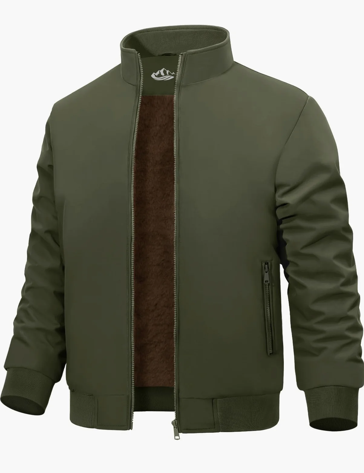 Xnova Blouson Bombers Homme d'hiver Chaud Blousons Aviateur Légère Doublée en Polaire Veste Imperméable mi Saison Thermique Bombardier Manteau Coupe Vent Zippée Travail