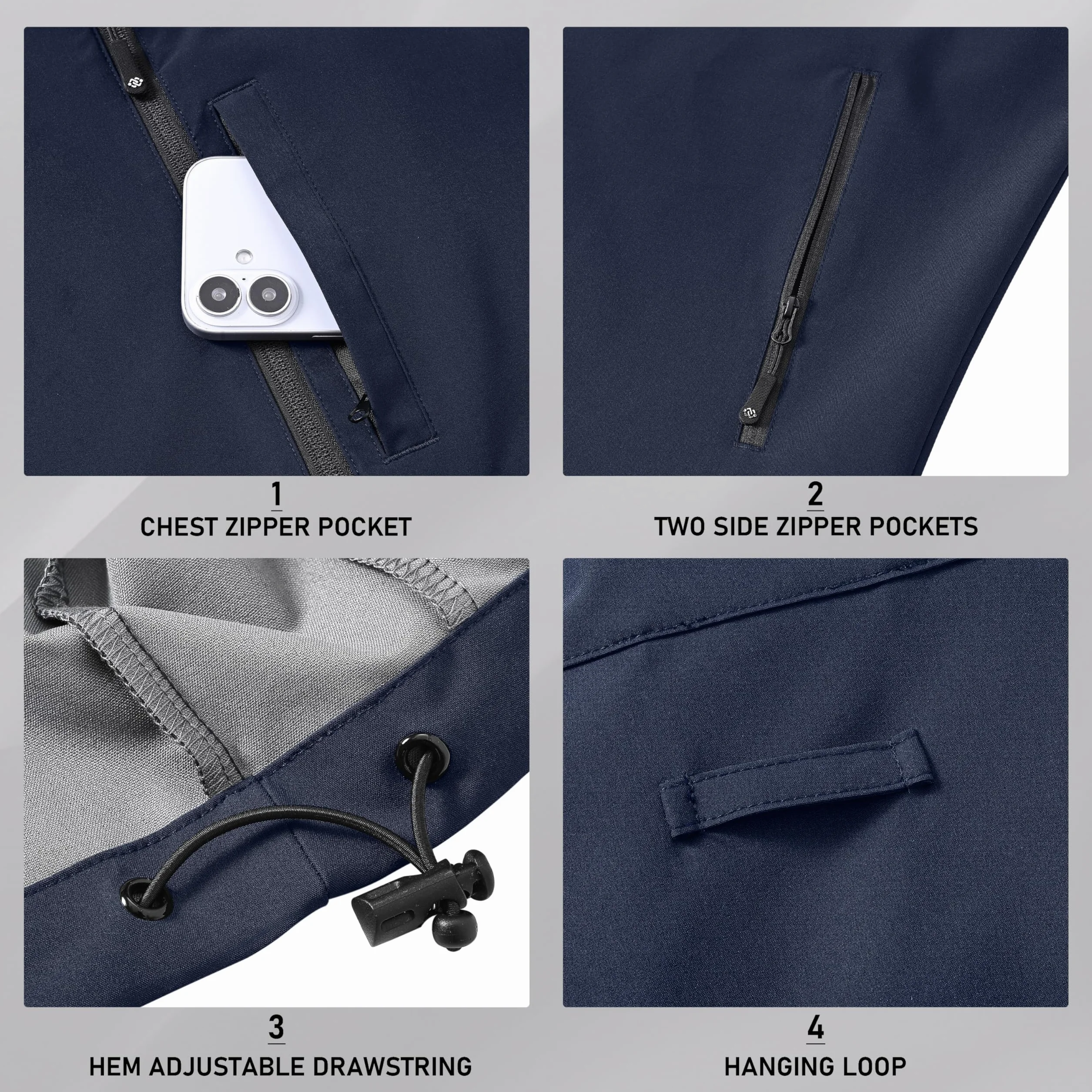 MoFiz Gilet Softshell Léger Coupe-vent Déperlant pour Randonnée Golf Cyclisme Course