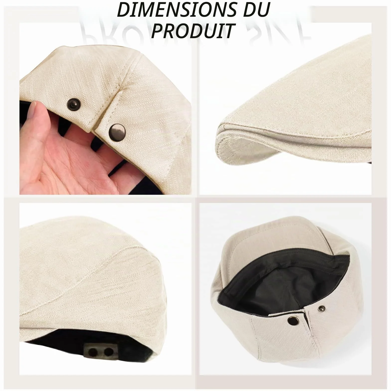Casquette plate beige pour homme et femme, béret réglable, casquette plate en coton brossé, casquette plate pour homme, chapeau gaveur de peintre, casquette en coton brossé pour le golf