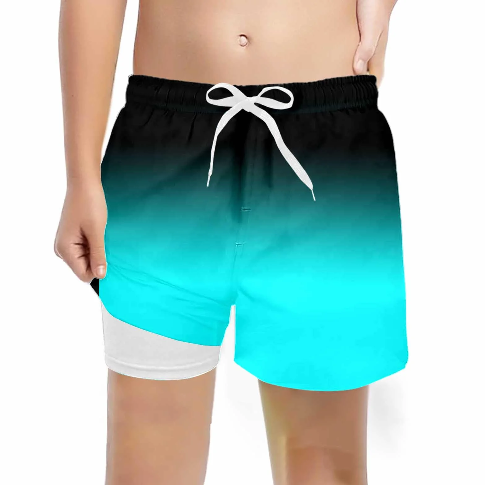 Enfants Boxer Short de Plage pour Garçons Bain Piscine Anti-Frottement avec Doublure Frontale Cordon Serrage réglable Bebe Garcon 12