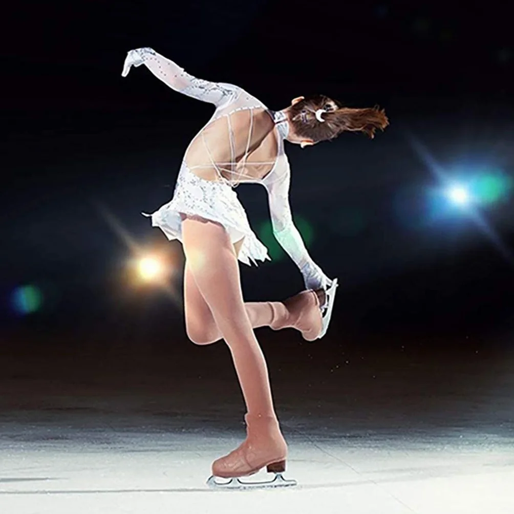 SM SunniMix Collant avec Pied pour Patinage Patinage sur Glace,2 Couleurs au Choix, Cristal s, s