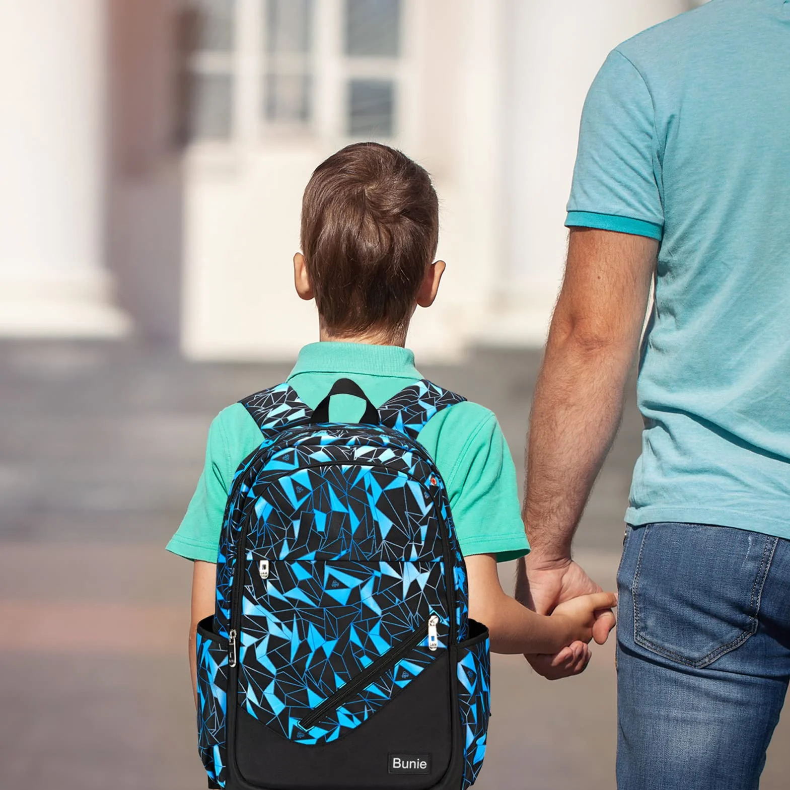 bunie Sac Scolaire Cartable Garcon Primaire Sac à Dos Enfant école Fille Grand Sac de Voyage Bleu