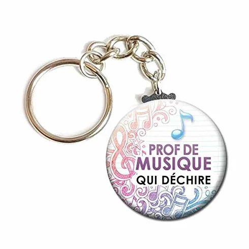 Porte Clés Chaînette 3,8 cm Professeur de Musique Cadeau Accessoire Scolaire