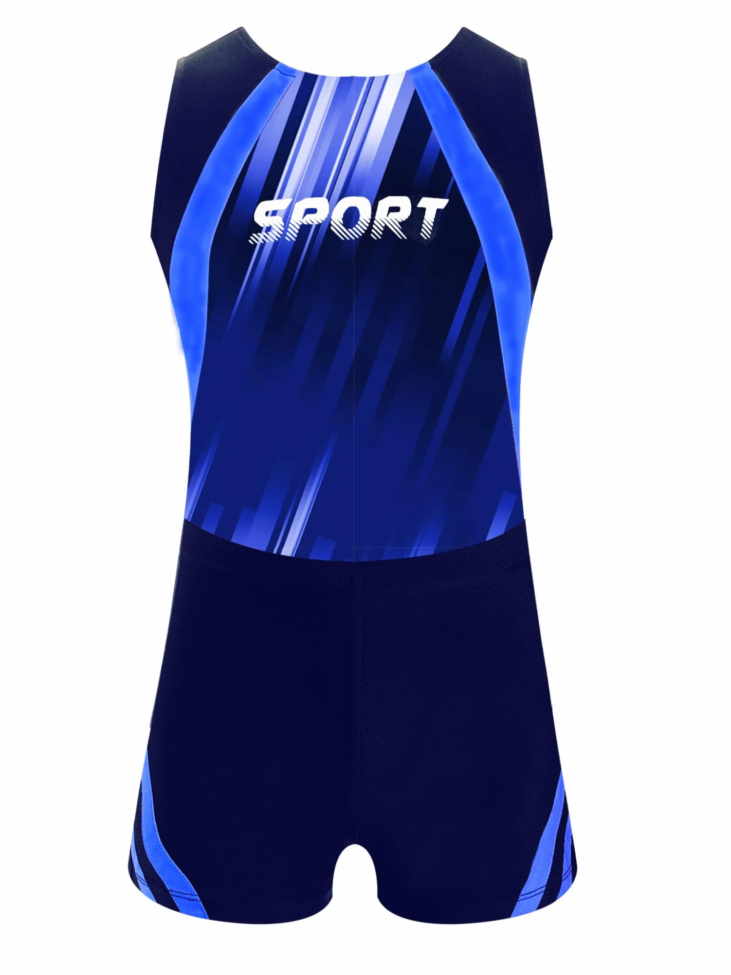 Mufeng Justaucorps Gymnastique Sans Manche Enfant Garçon Leotard Avec Short Tenue Danse Patinage