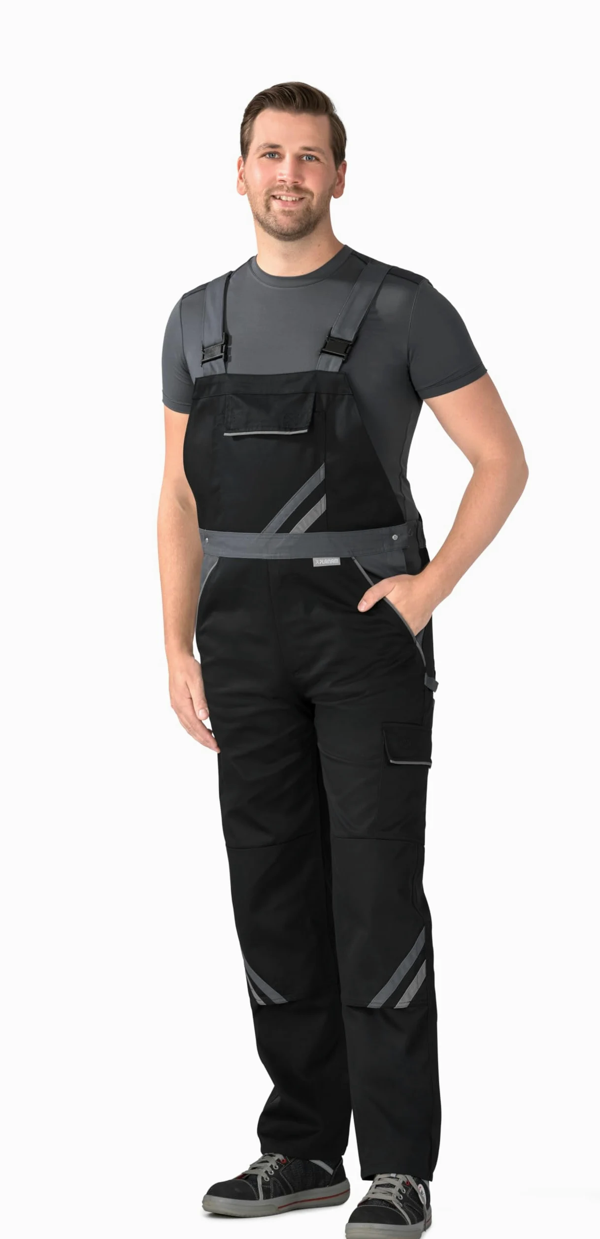 Planam Highline 2712 Salopette pour homme Noir ardoise Zinc Taille 114