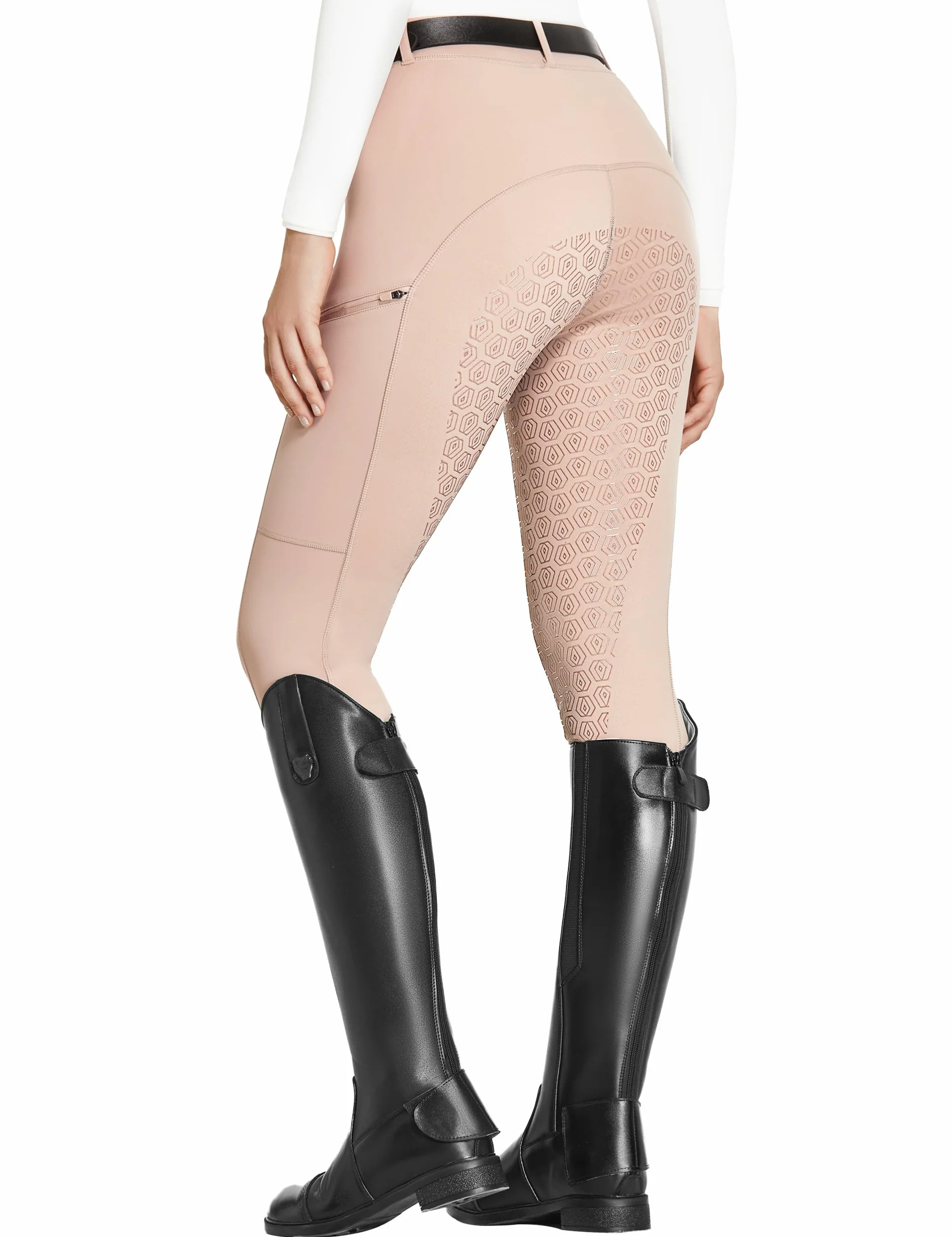 FitsT4 Sports Collants d'équitation pour femme avec poches zippées et poches à fermeture éclair