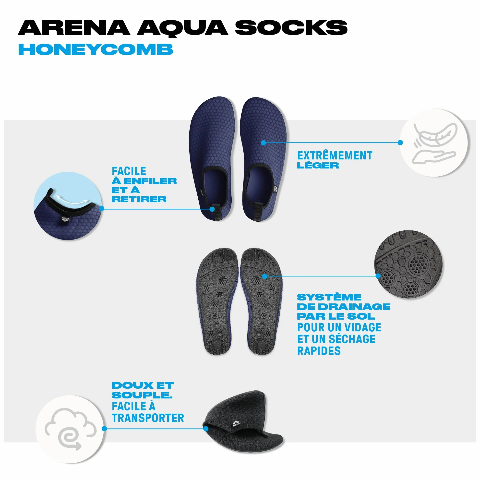 Arena Aqua Socks Honeycomb chaussures aquatiques Mixte