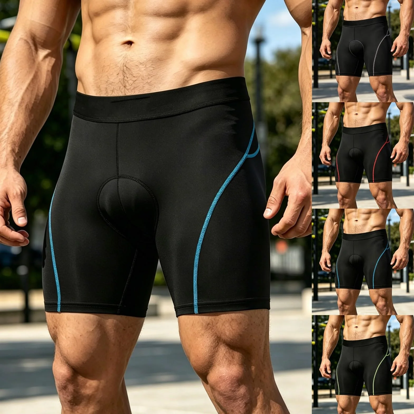 Pantalon de cyclisme homme séchage rapide rembourrage assise léger respirant short court élastique protection solaire coupe ajustée