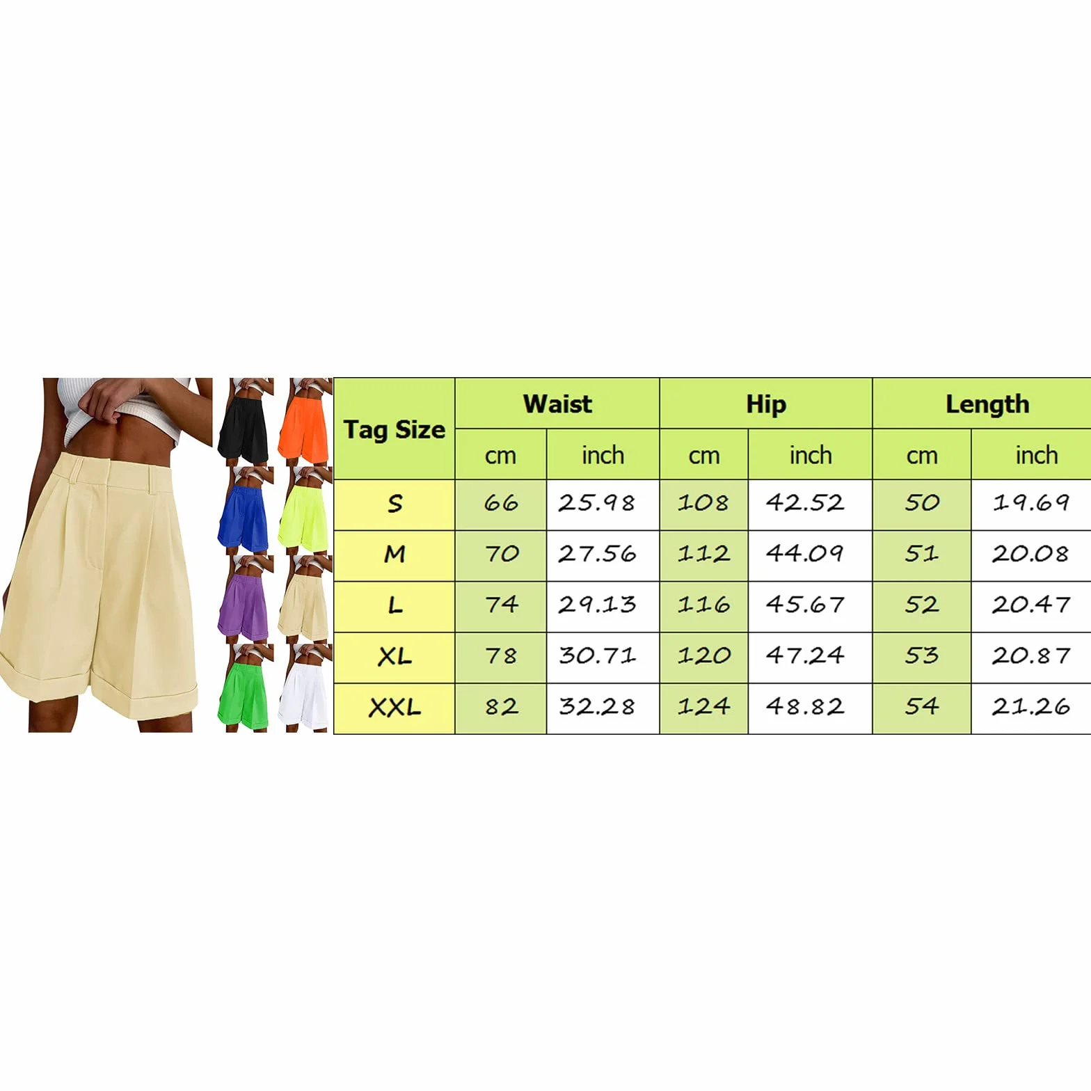 Short habillé décontracté pour femme - Jupe large - Short d'affaires court et élégant - Bermuda taille haute - Longueur genou - Short d'été confortable pour un usage quotidien