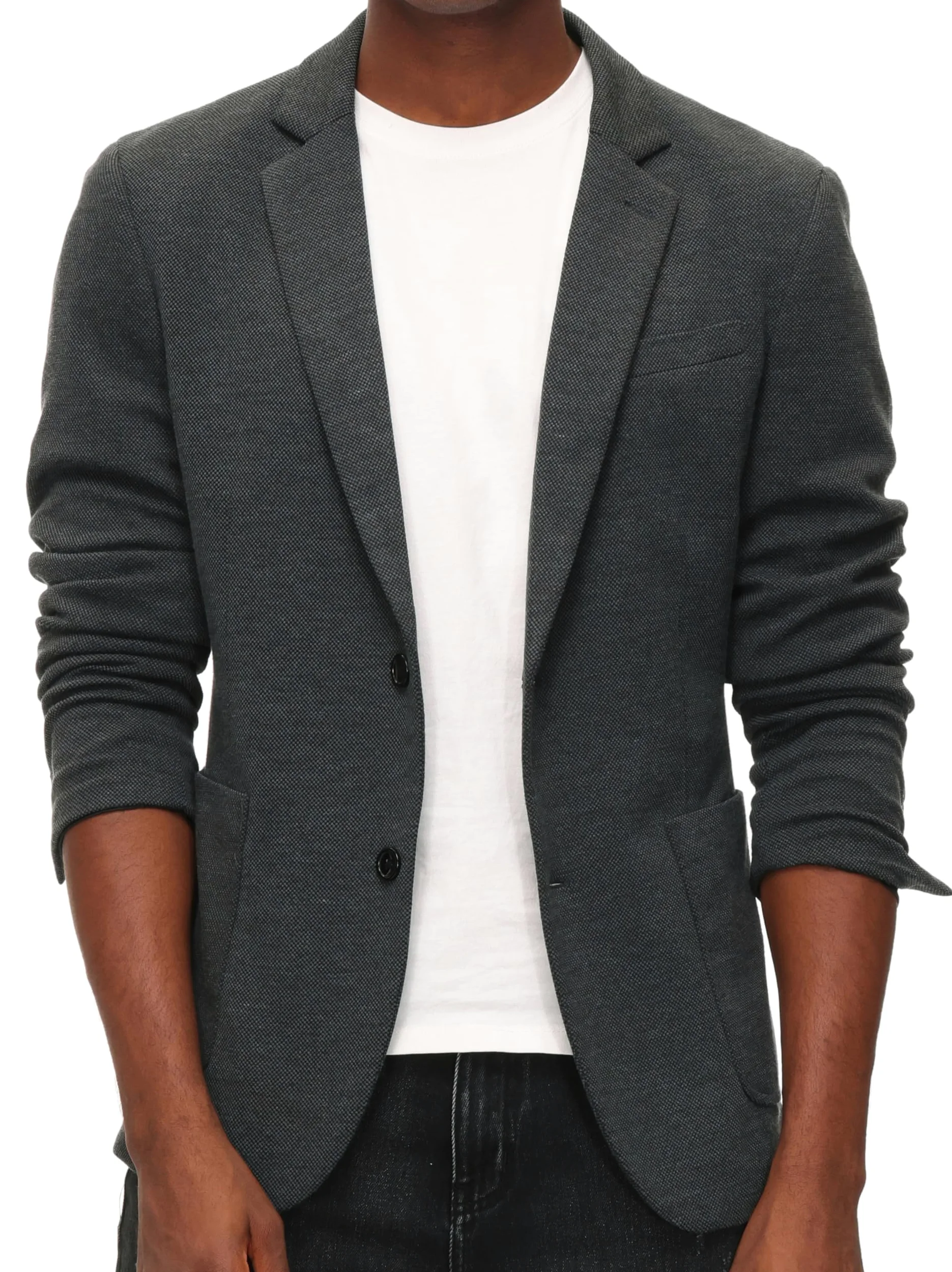 PJ PAUL JONES Blazer décontracté en tricot pour homme - Deux boutons - Léger - Non doublé
