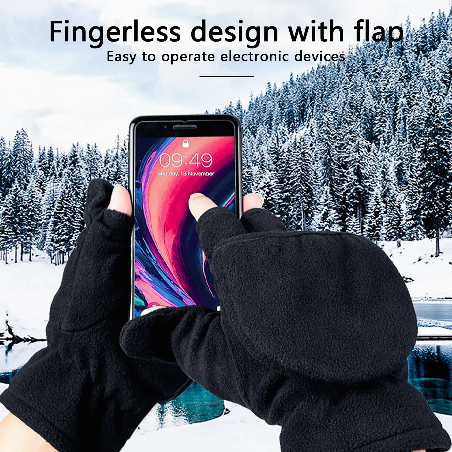 Gants d'hiver Gants de Ski Imperméables et Coupe-Vent Gants Thermiques pour la Conduite la Randonnée et Le Travail par Temps Froid pour Hommes et Femmes