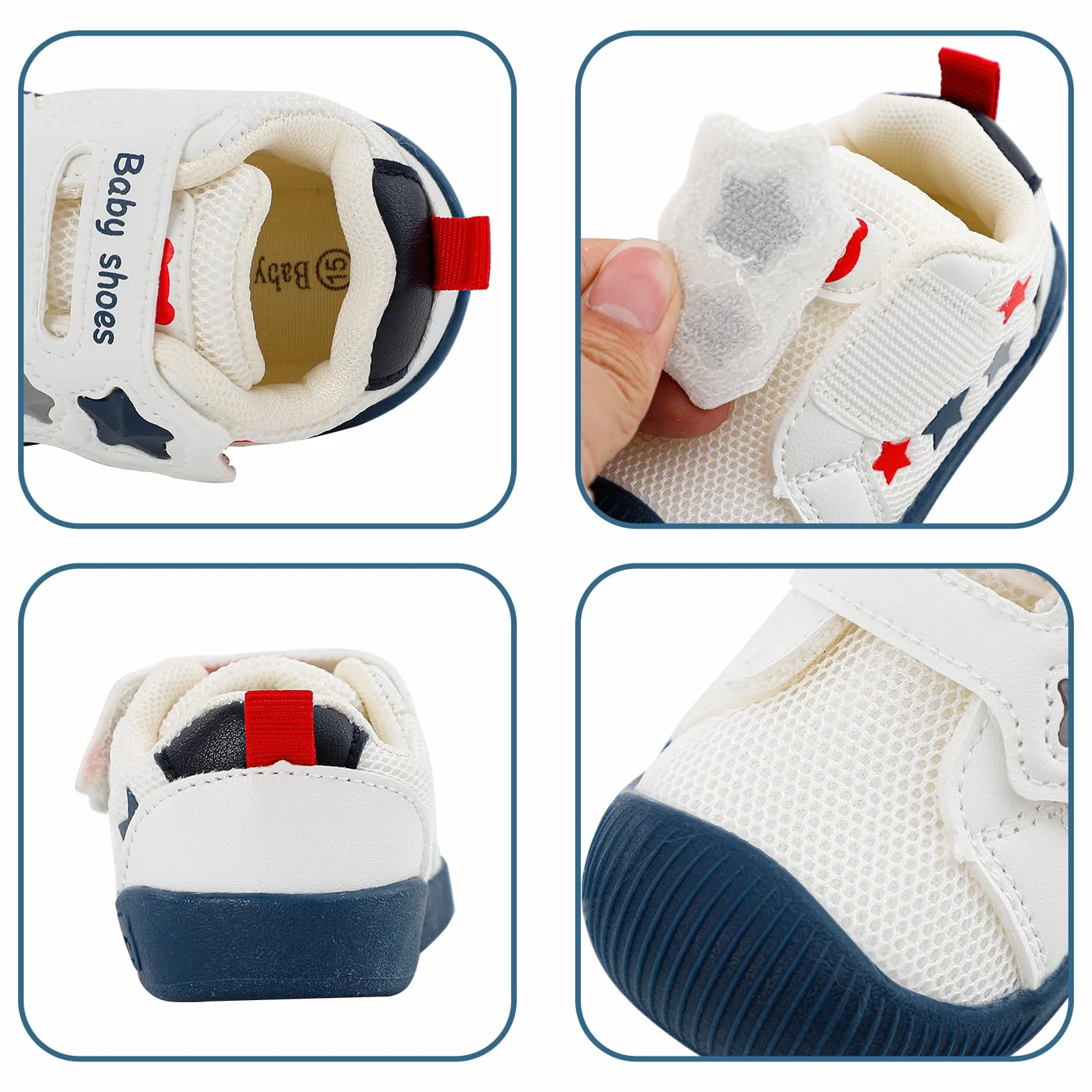 LACOFIA Chaussures Premiers Pas Bébé Fille Garcon Baskets Souple Bébé Chaussures de Marche avec Semelle Antidérapante en Caoutchouc