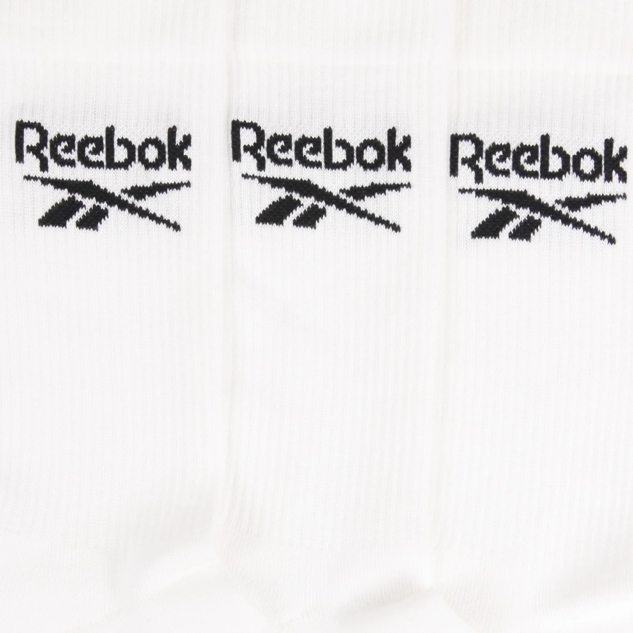 Reebok Chaussettes Hautes Homme Femme - Pour Marche Sport Quotidien Yoga Fitness, Confortables Coton Respirant, Lavables Crew Lot de 3 Paires