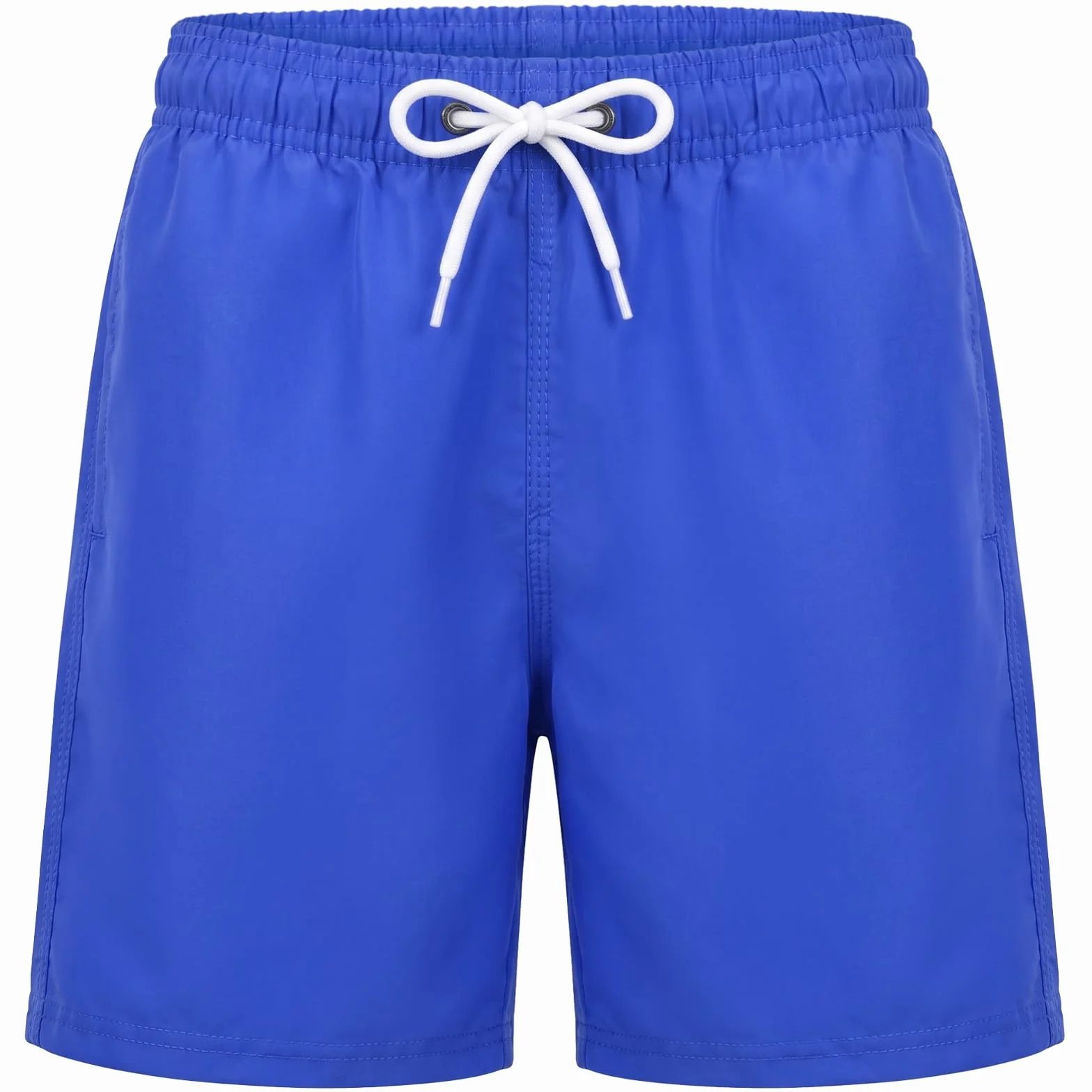 Short de bain et de plage avec doublure en maille pour garçon - Séchage rapide - Noir et bleu - Pour enfants de 6 à 13 ans