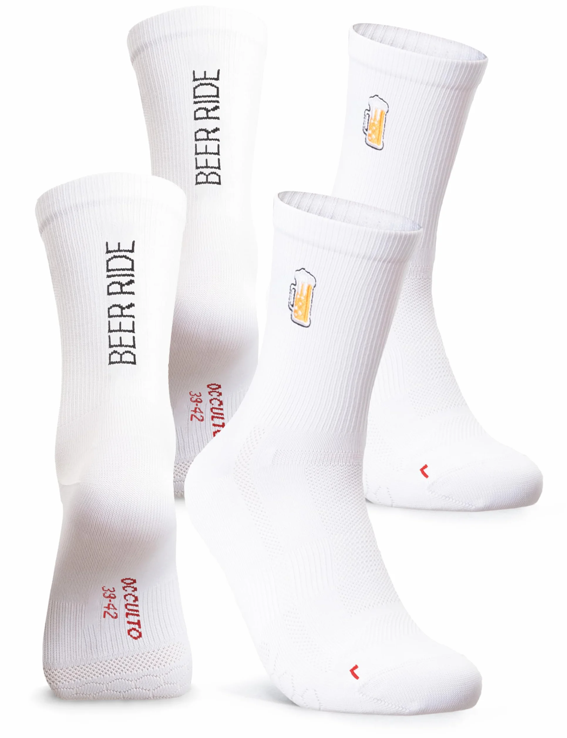 Occulto Chaussettes Cyclisme Homme & Femme lot de 2 (Modèle: Mathieu), Chaussettes Velo