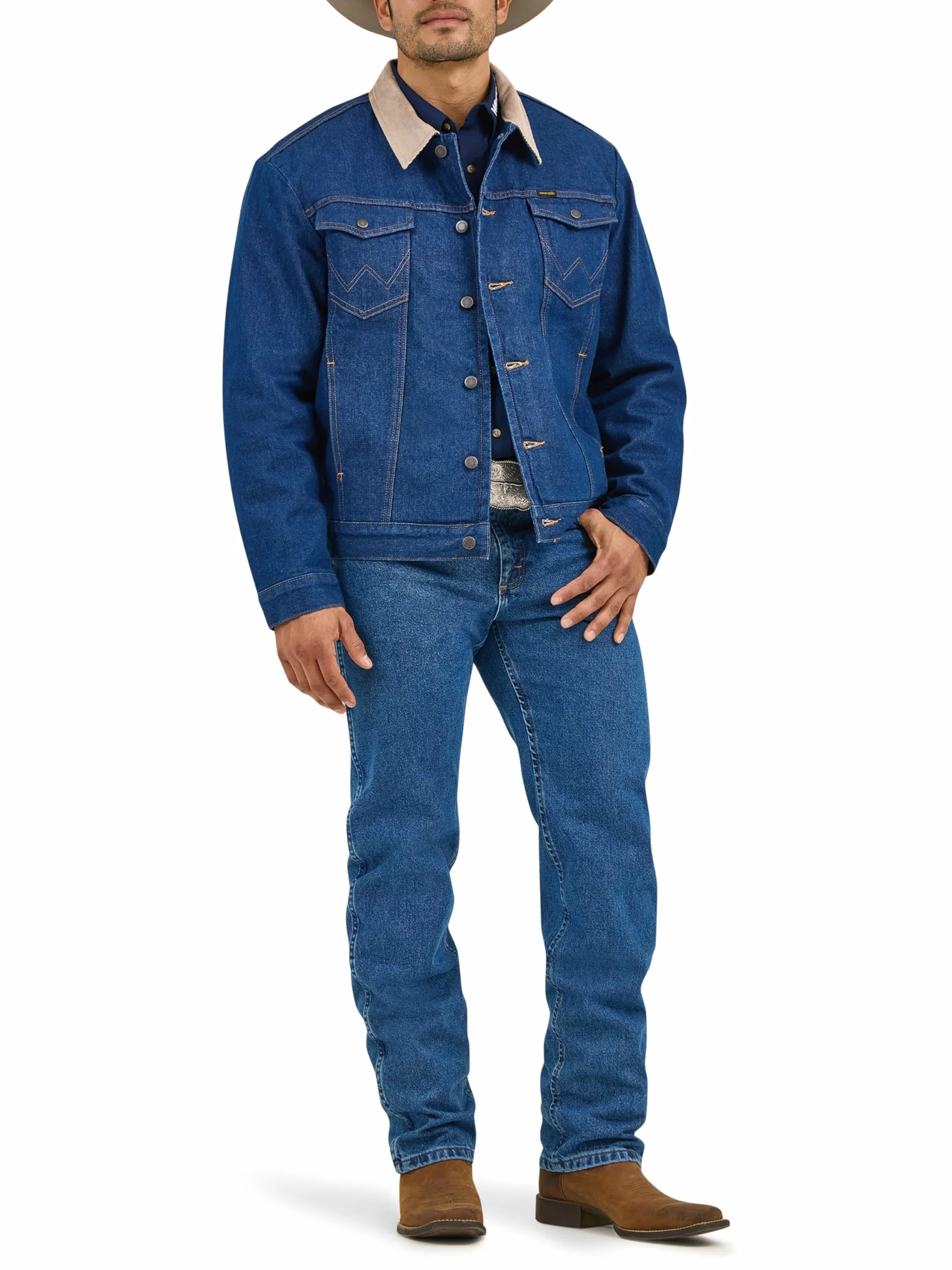 Wrangler Veste en Jean Doublée de Style Western Veste en Jean doublée de Style Western Homme (Lot de 1)