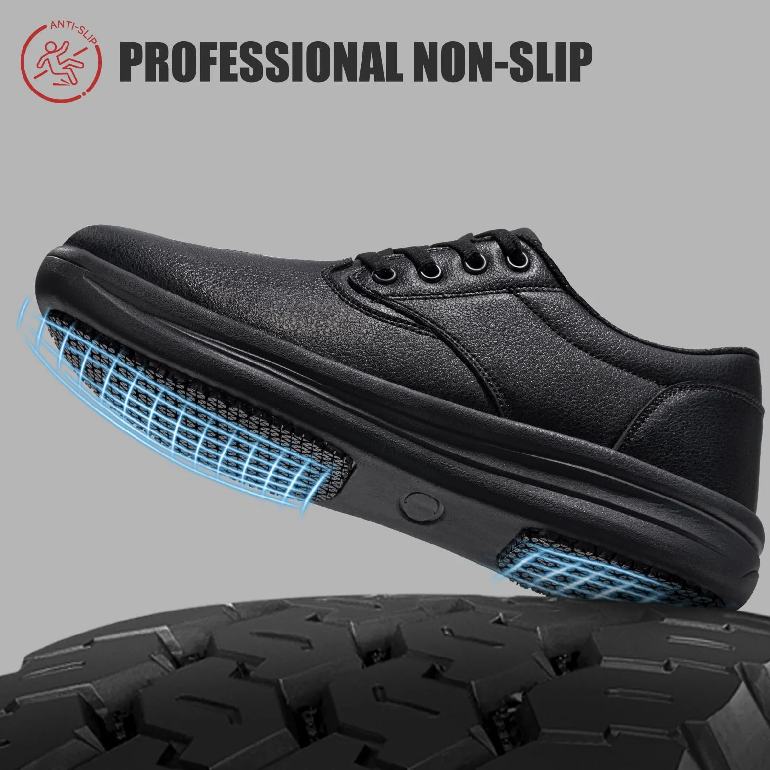 LARNMERN Chaussures de travail antidérapantes imperméables pour homme | Résistant à l'eau et à l'huile Confortable Chef Restaurant Antideslizantes Zapatos De Trabajo Para Hombres serveurs Soignants
