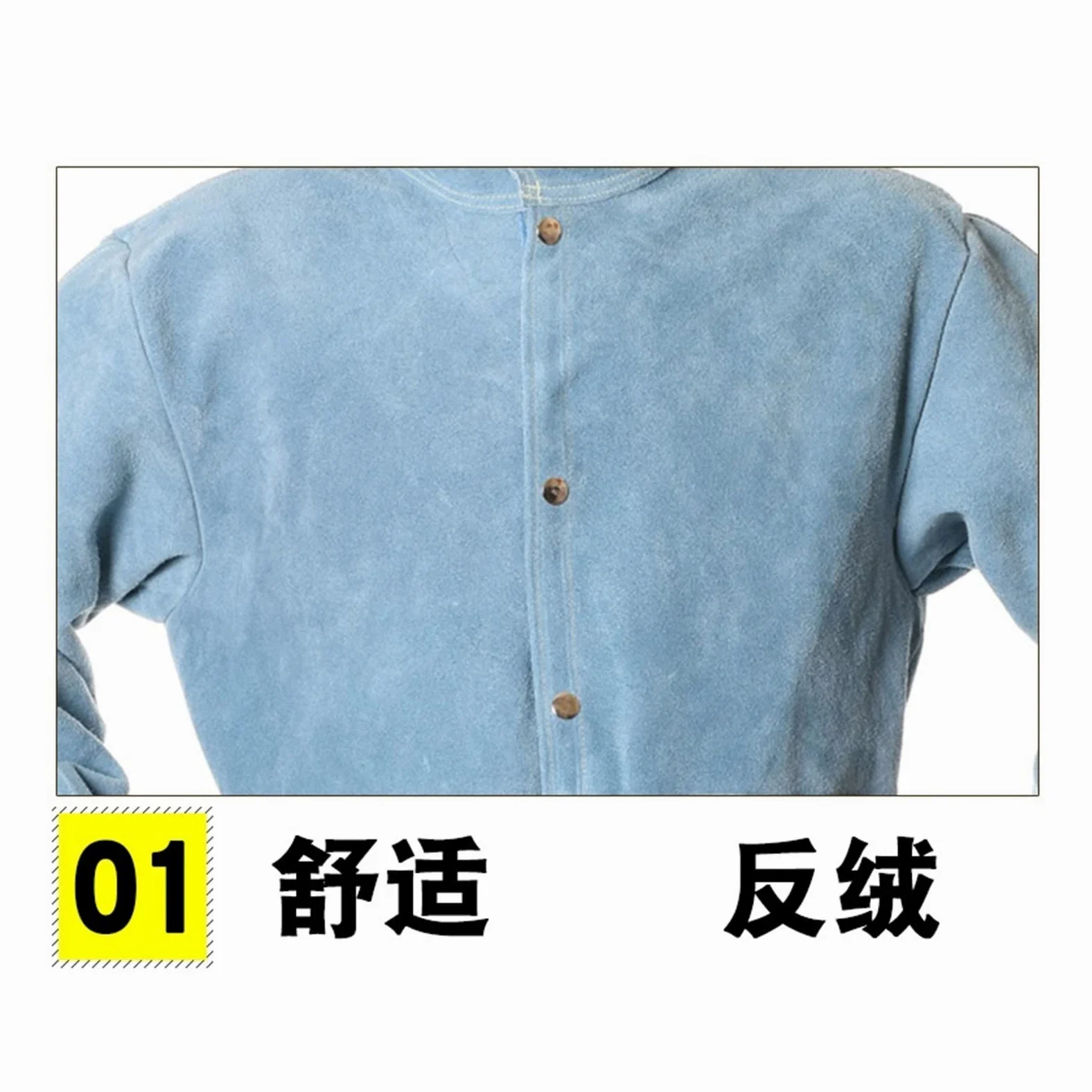 Équipement de Soudage Combinaison de soudage électrique Costume de soudage en denimstitch, combinaison de soudage respirant vêtements de soudage, combinaison de soudure(Blauw,L)