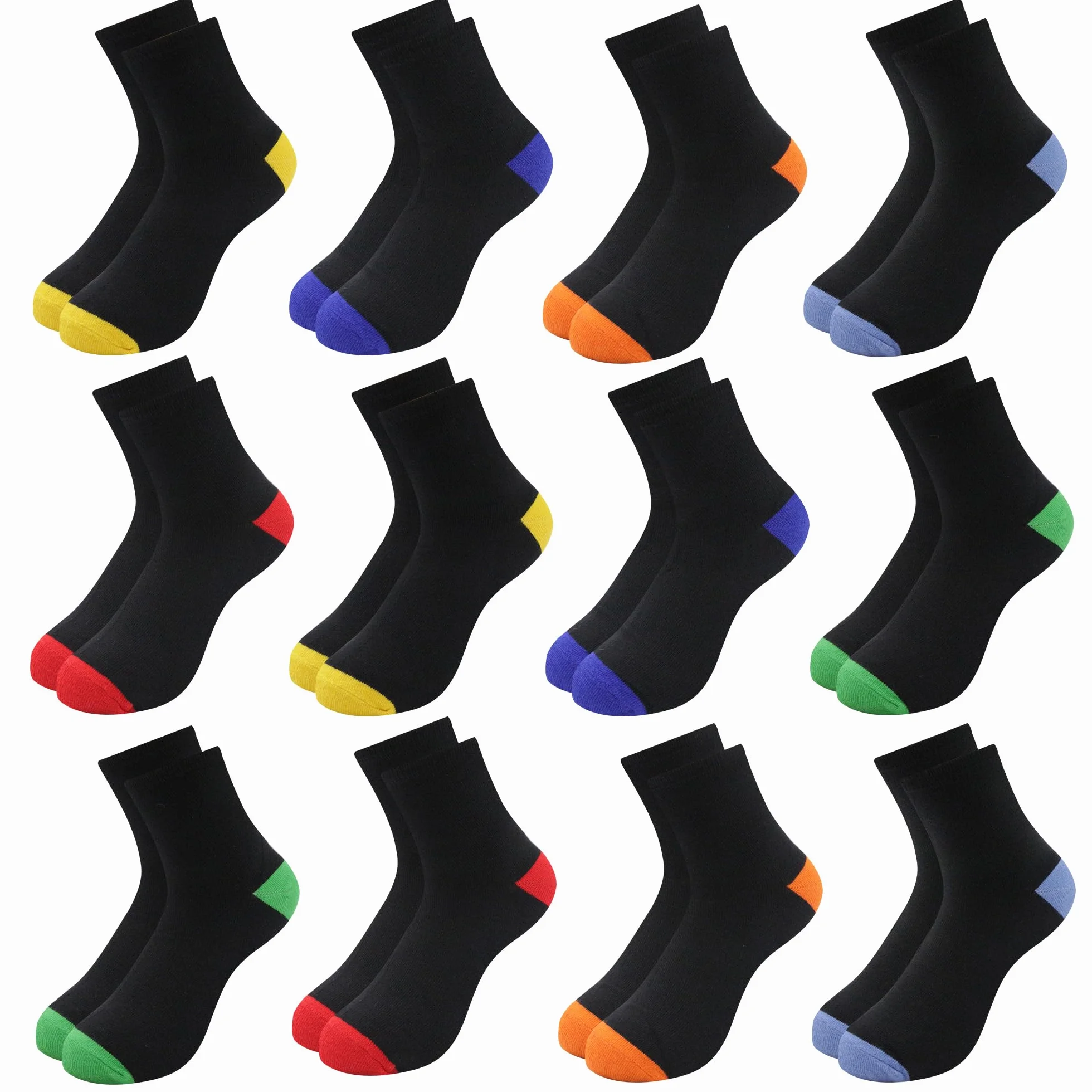 Uizuooy Chaussettes Enfants Garçons Filles Chaussettes de sport Football Coton Unisexe Chaussettes colorées Chaussettes de compression Enfants Respirantes Chaussettes de Tennis 12 paires