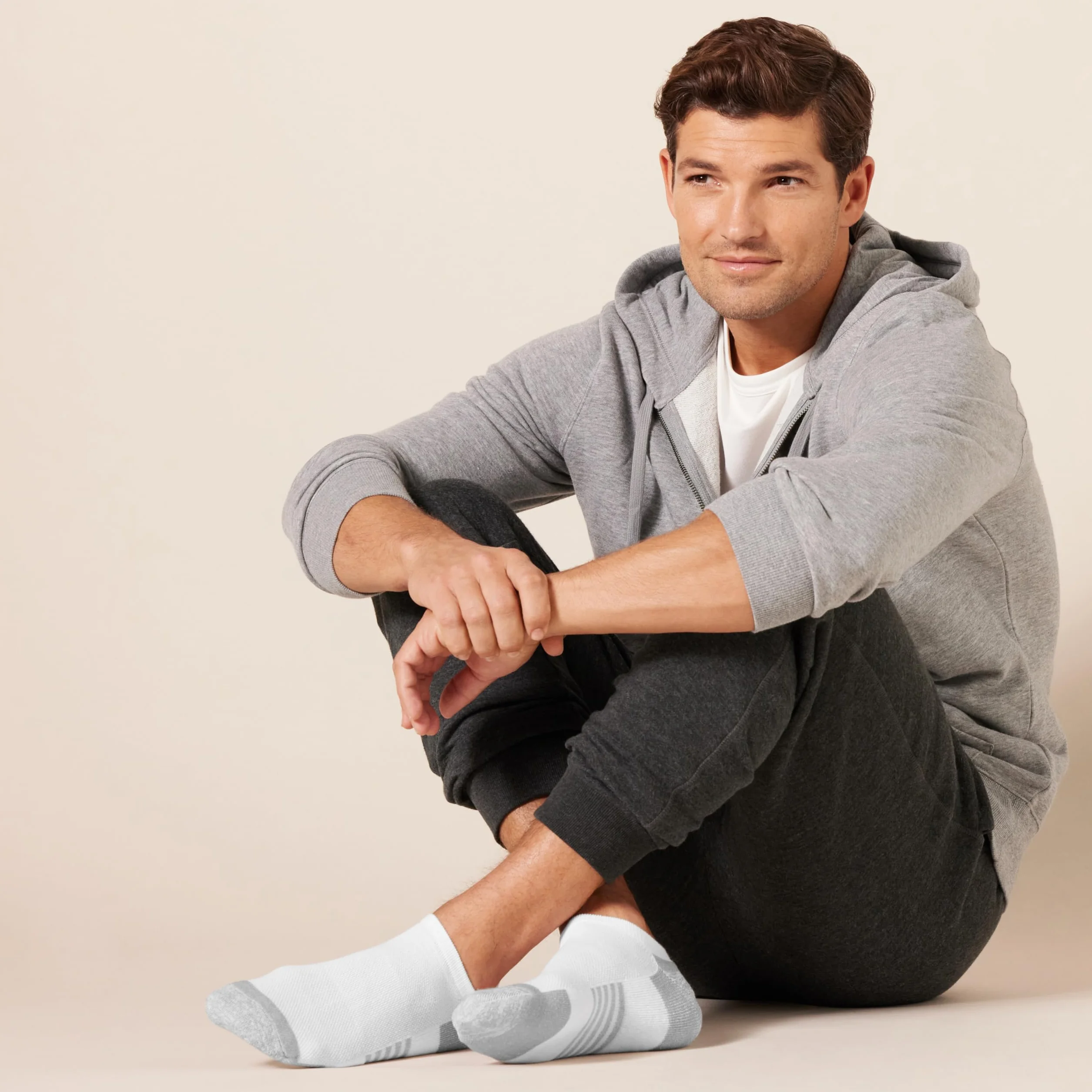 Amazon Essentials Homme Chaussettes Invisibles en Coton pour Hommes, Rembourrées et Respirant, Style Sportif