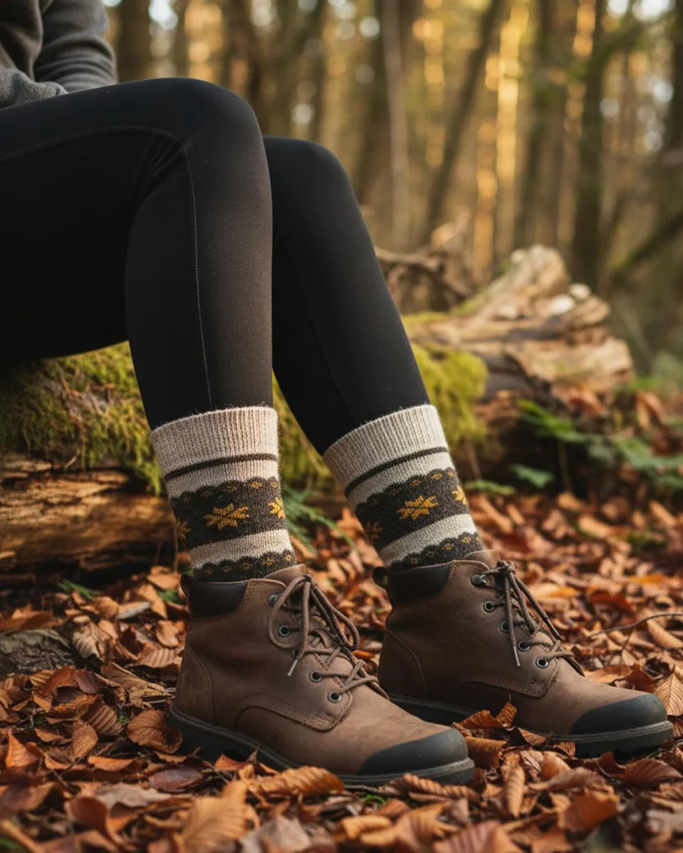 GoWith Alpaca Wool Socks for Men and Women, Unisex Thermal Crew Socks for Hiking, Work, Outdoor, Mod:3097, 2 Pairs