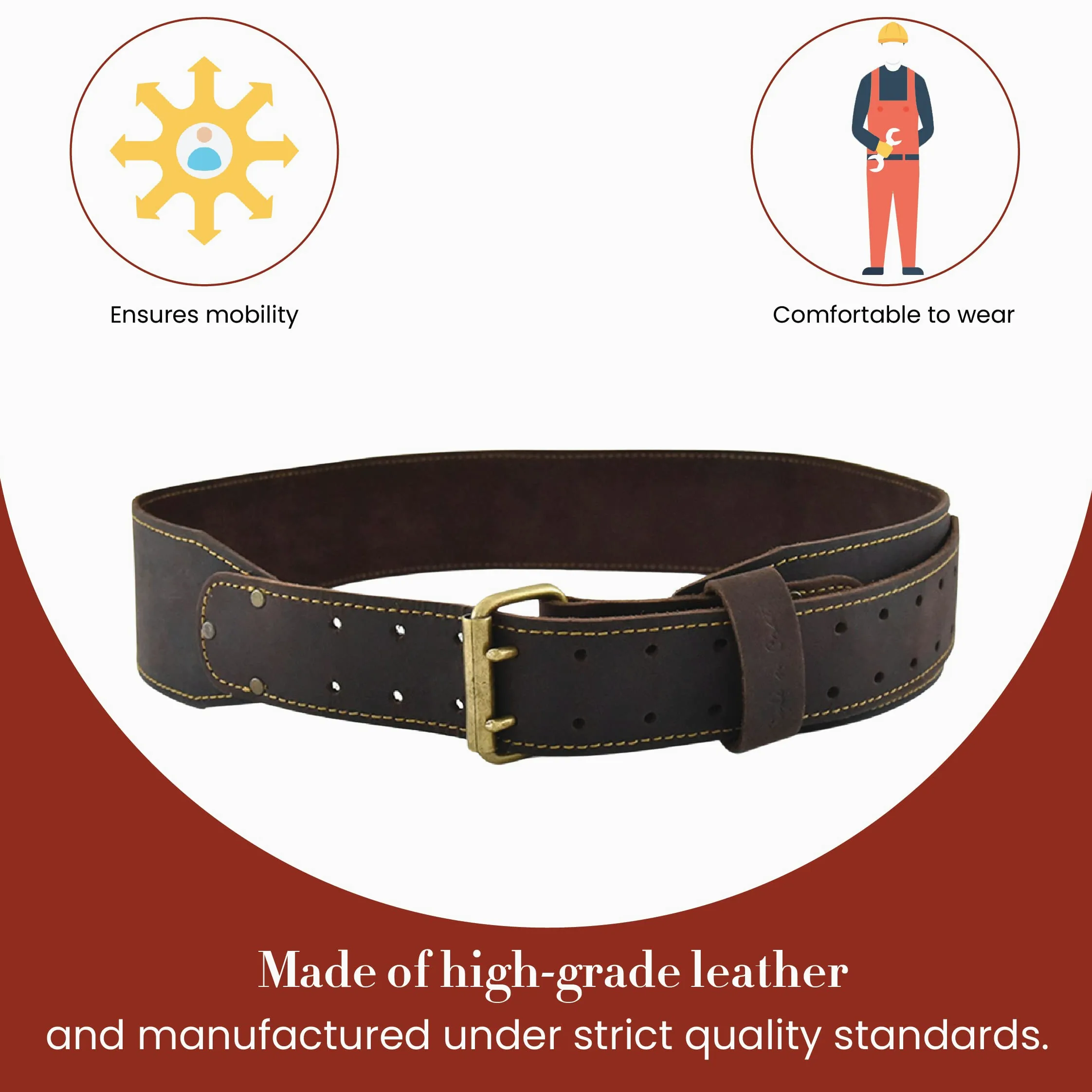 Style N Craft Ceinture de travail fuselée pour homme, marron foncé