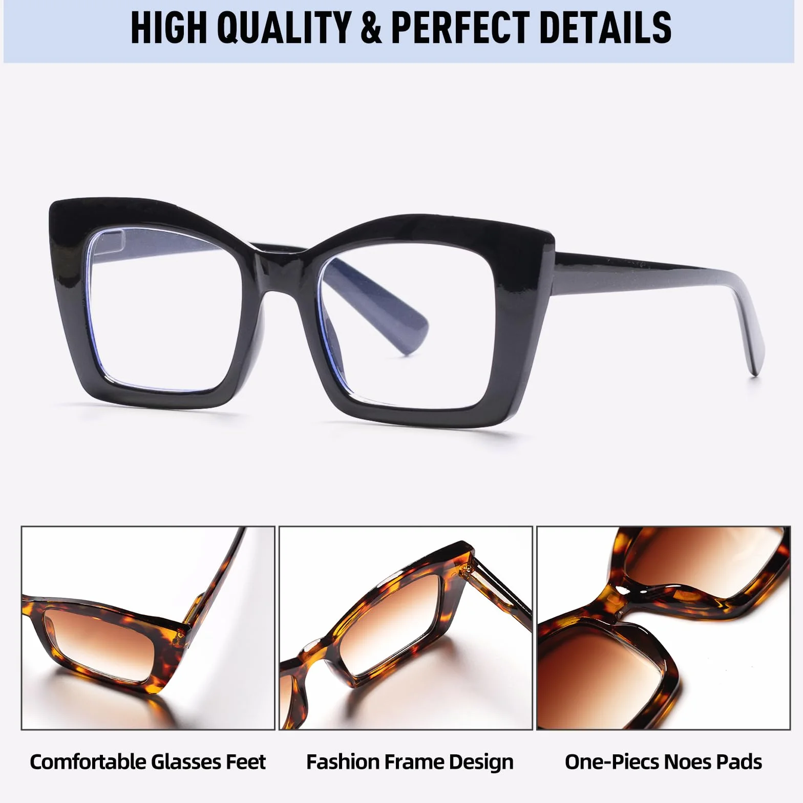 Lot de 3 Oprah Lunettes de Lecture Oversize pour Femmes, Lunettes Loupe Carrées Surdimensionnées Anti-Rayons Bleus, Lecteurs Mode et Charnières à Ressort