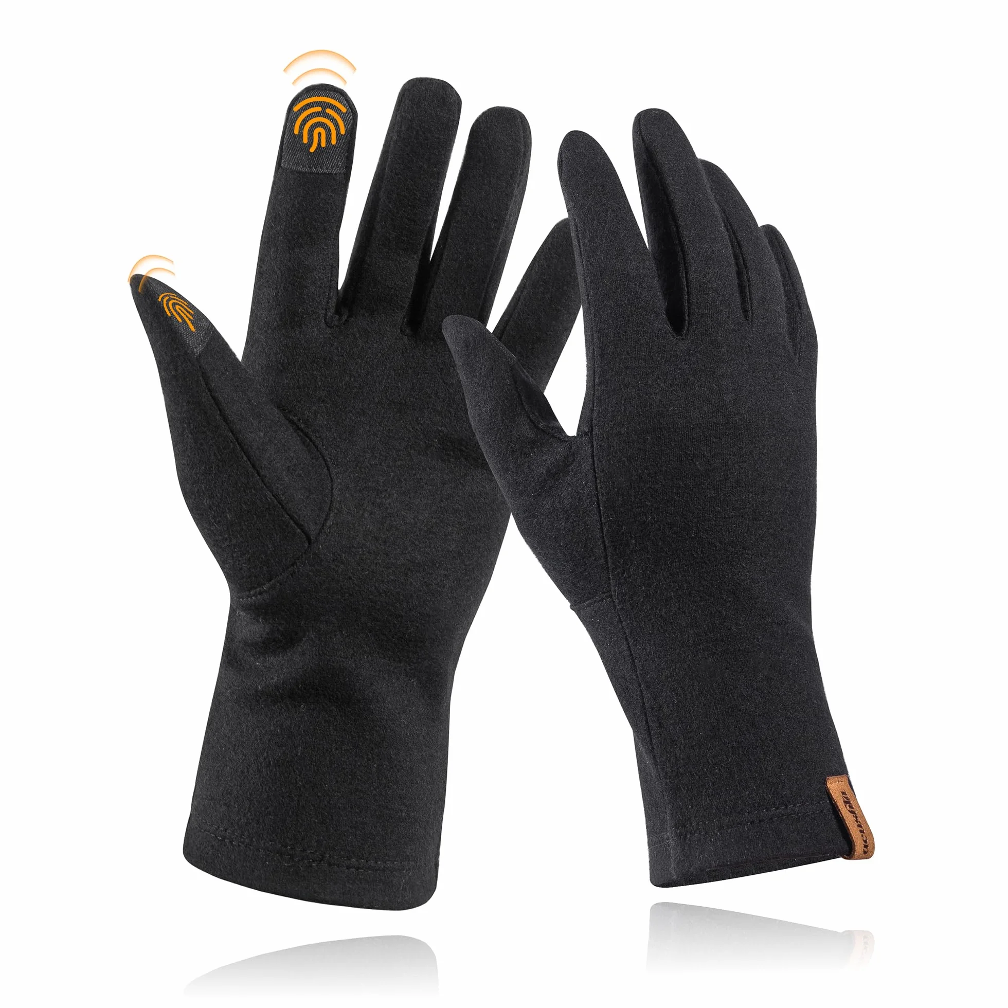 ACUSHLA Doublure de gants 100 % laine mérinos – Couche de base légère pour écran tactile pour homme et femme