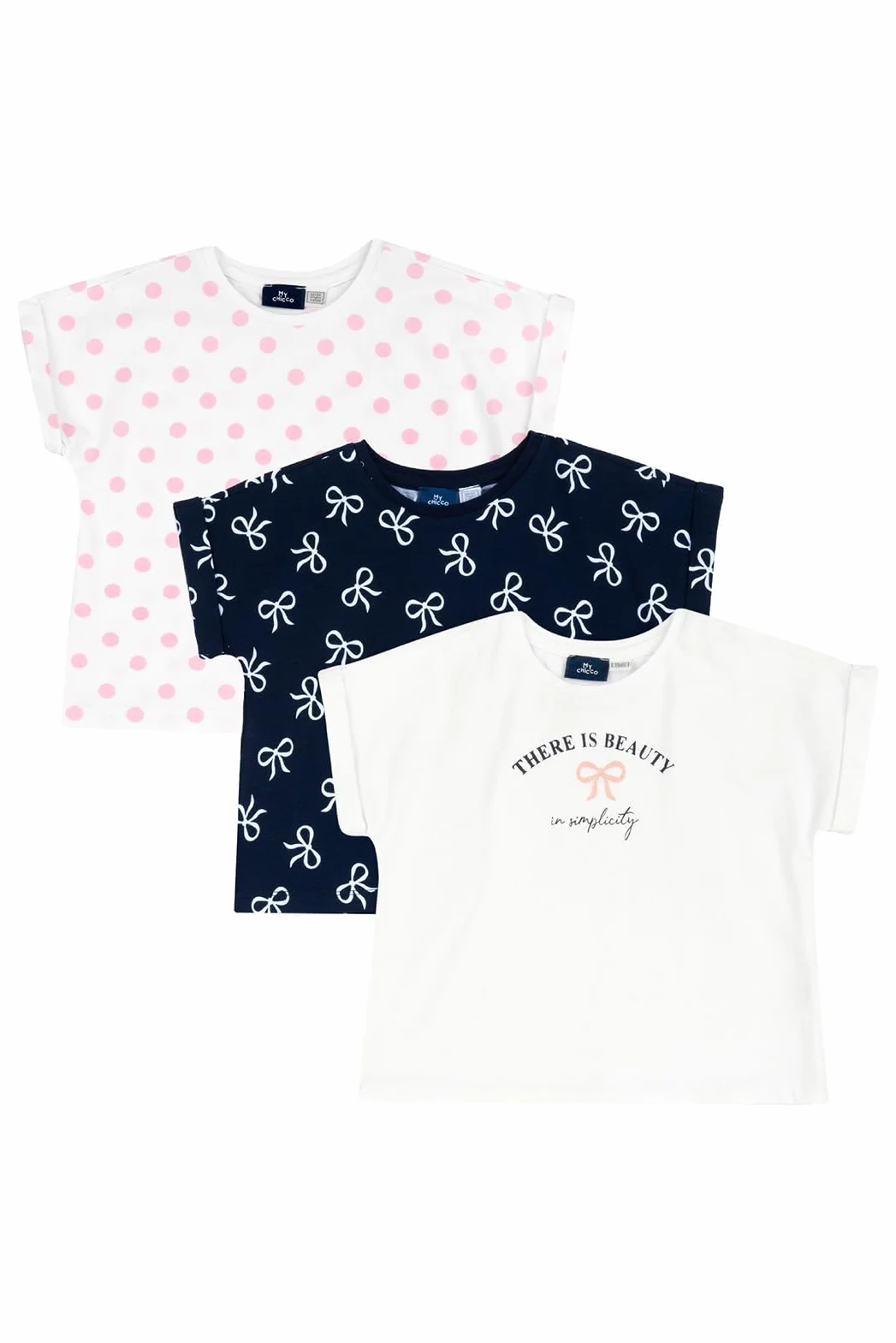 Chicco Ensemble de 3 T-shirts pour Bébés et Fille