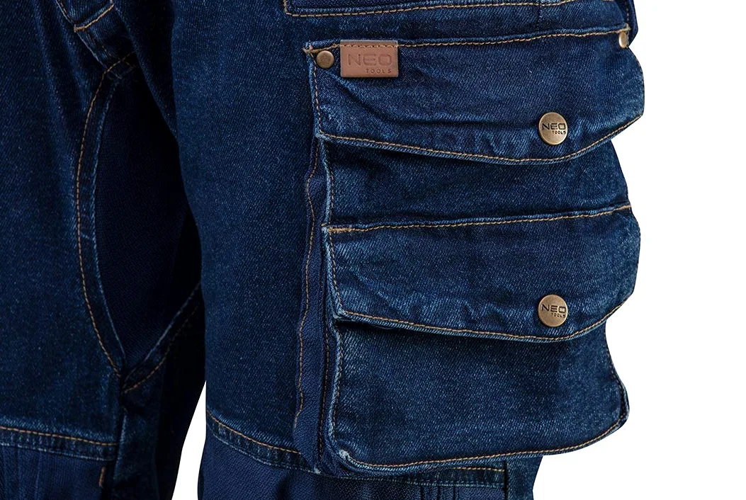 NEO TOOLS Pantalon de Travail pour Hommes avec Beaucoup d'espace de Rangement - Pantalon Cargo de Combat de sécurité à Usage intensif Multi Poches - Vêtements de Travail durables - XS-3XL