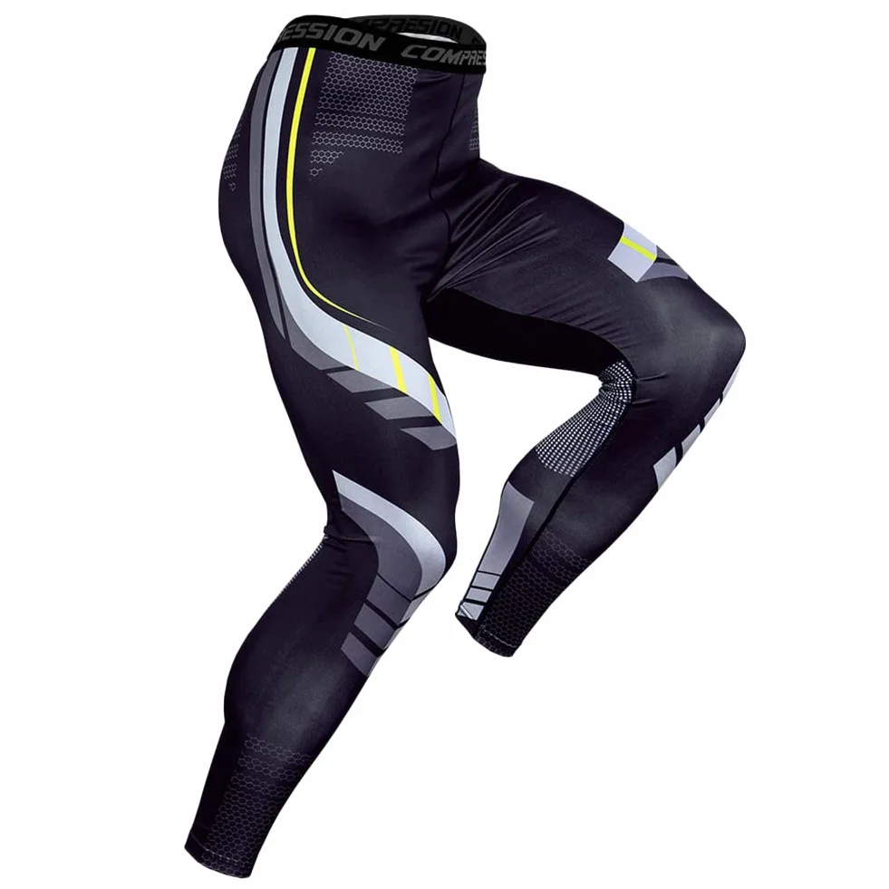 Pantalon de Compression pour Hommes Cool Dry Fitness Collants Leggings Base Layer de Sport Leggings Sport Collant pour Fitness Gym Yoga Jogging