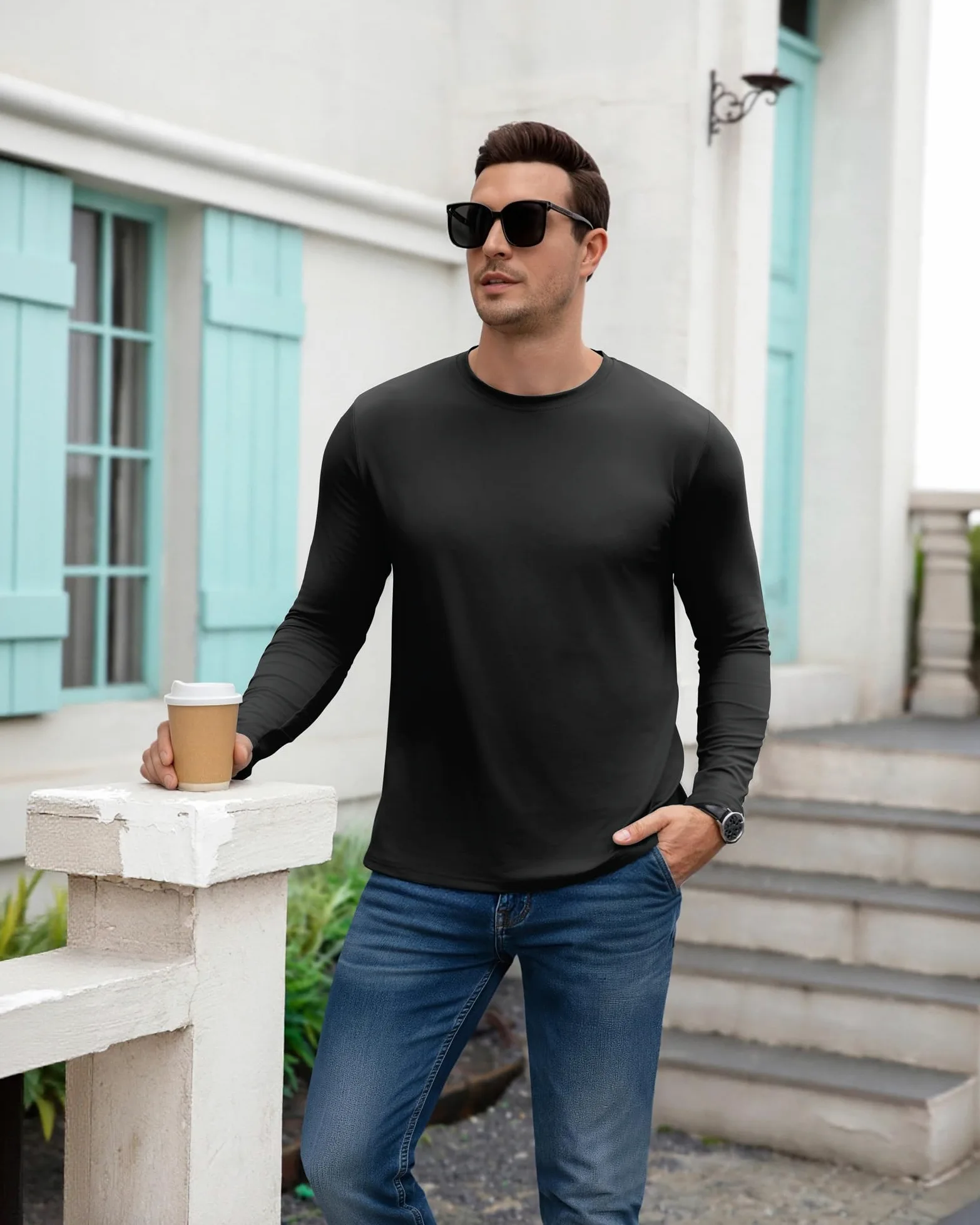 Boyzn Lot de 2, 3 ou 4 t-shirts basiques pour homme en coton, décontracté et léger, pour l'été, à manches courtes, avec col rond